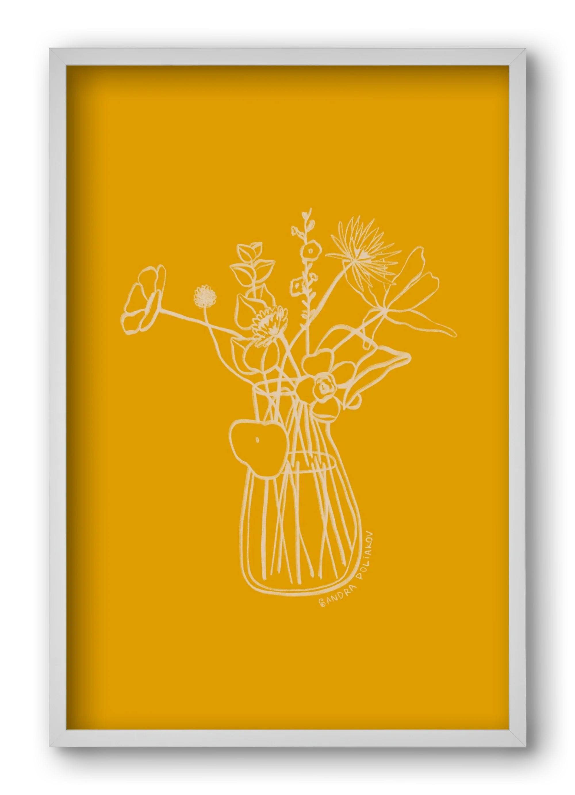 FLOWERS AND LEAVES IN YELLOW - artbridge