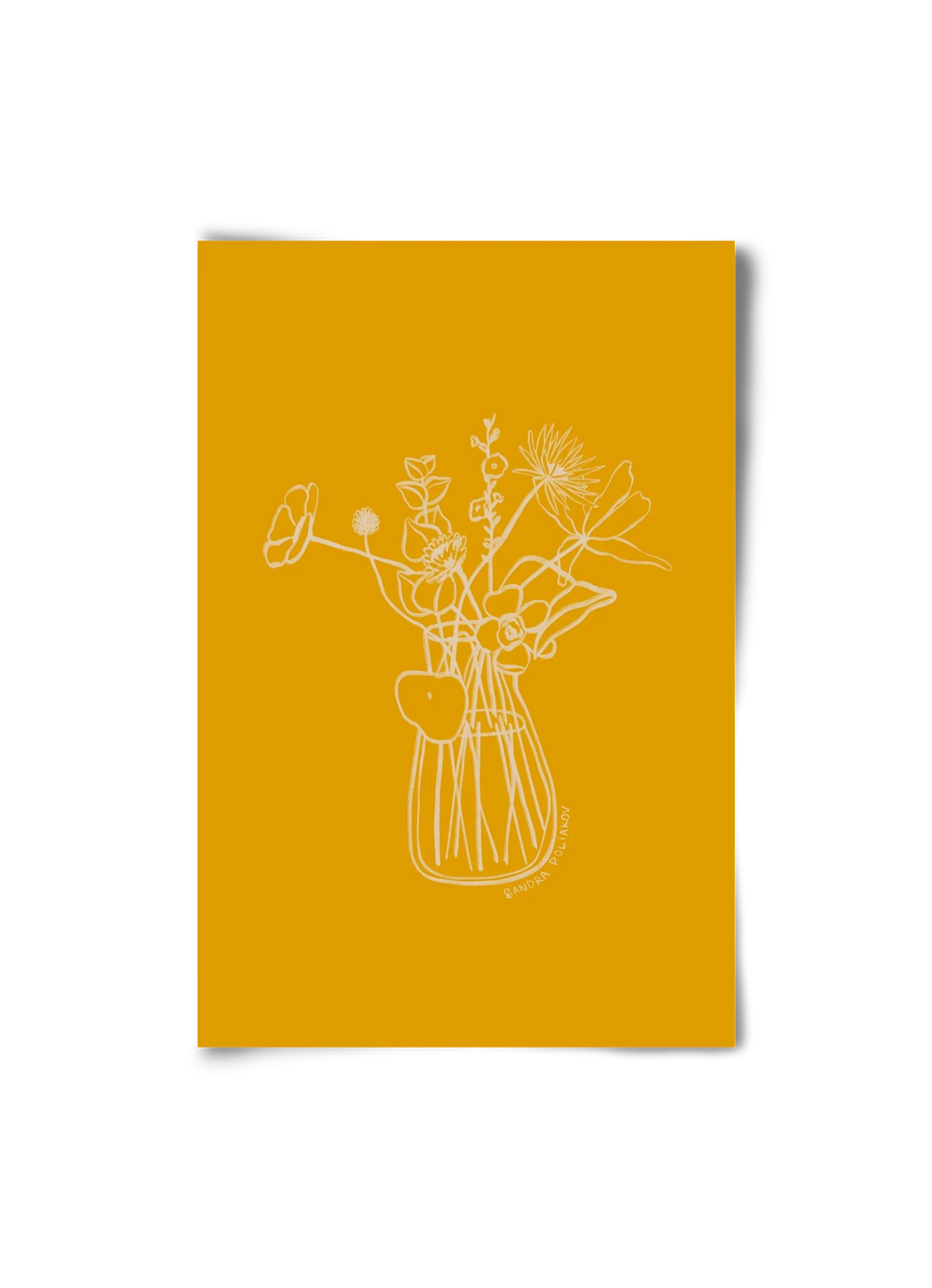 FLOWERS AND LEAVES IN YELLOW - artbridge