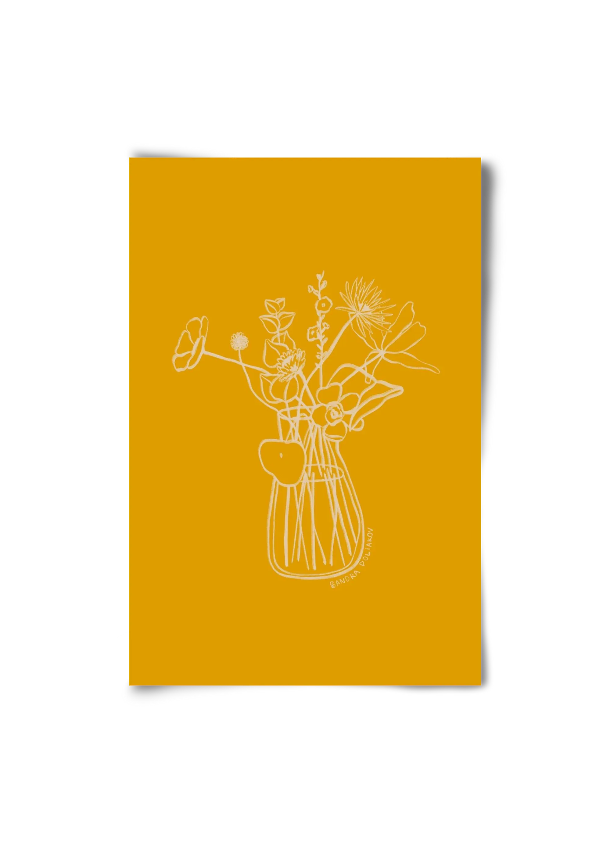 FLOWERS AND LEAVES IN YELLOW - artbridge