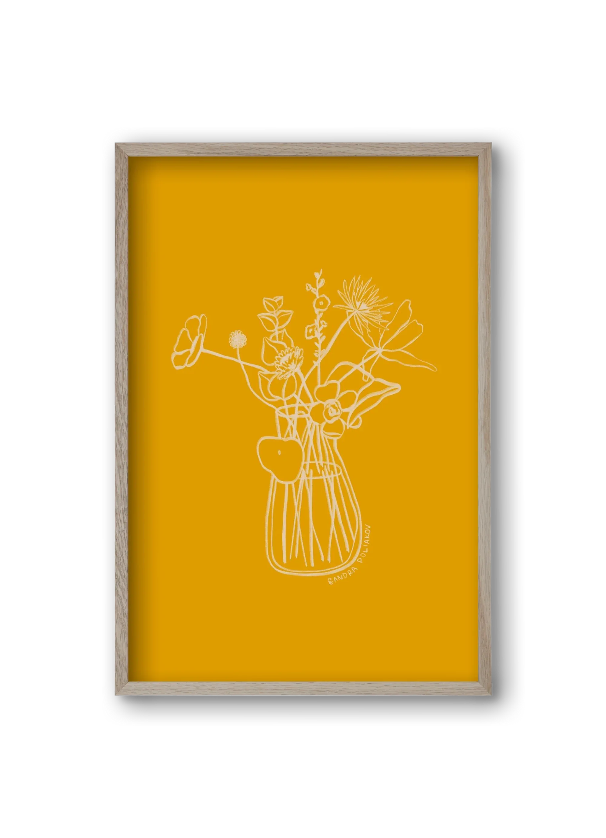 FLOWERS AND LEAVES IN YELLOW - artbridge