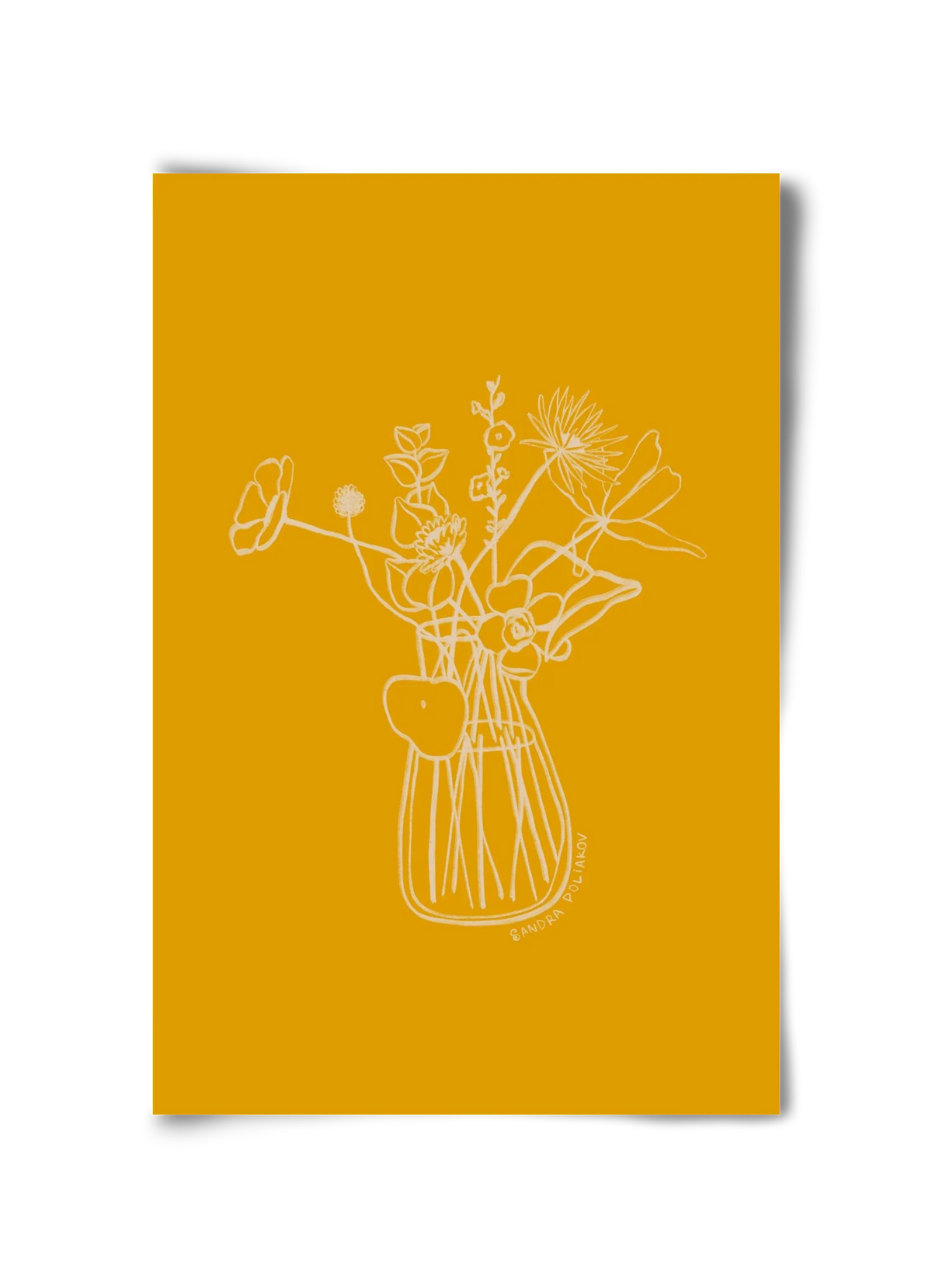 FLOWERS AND LEAVES IN YELLOW - artbridge