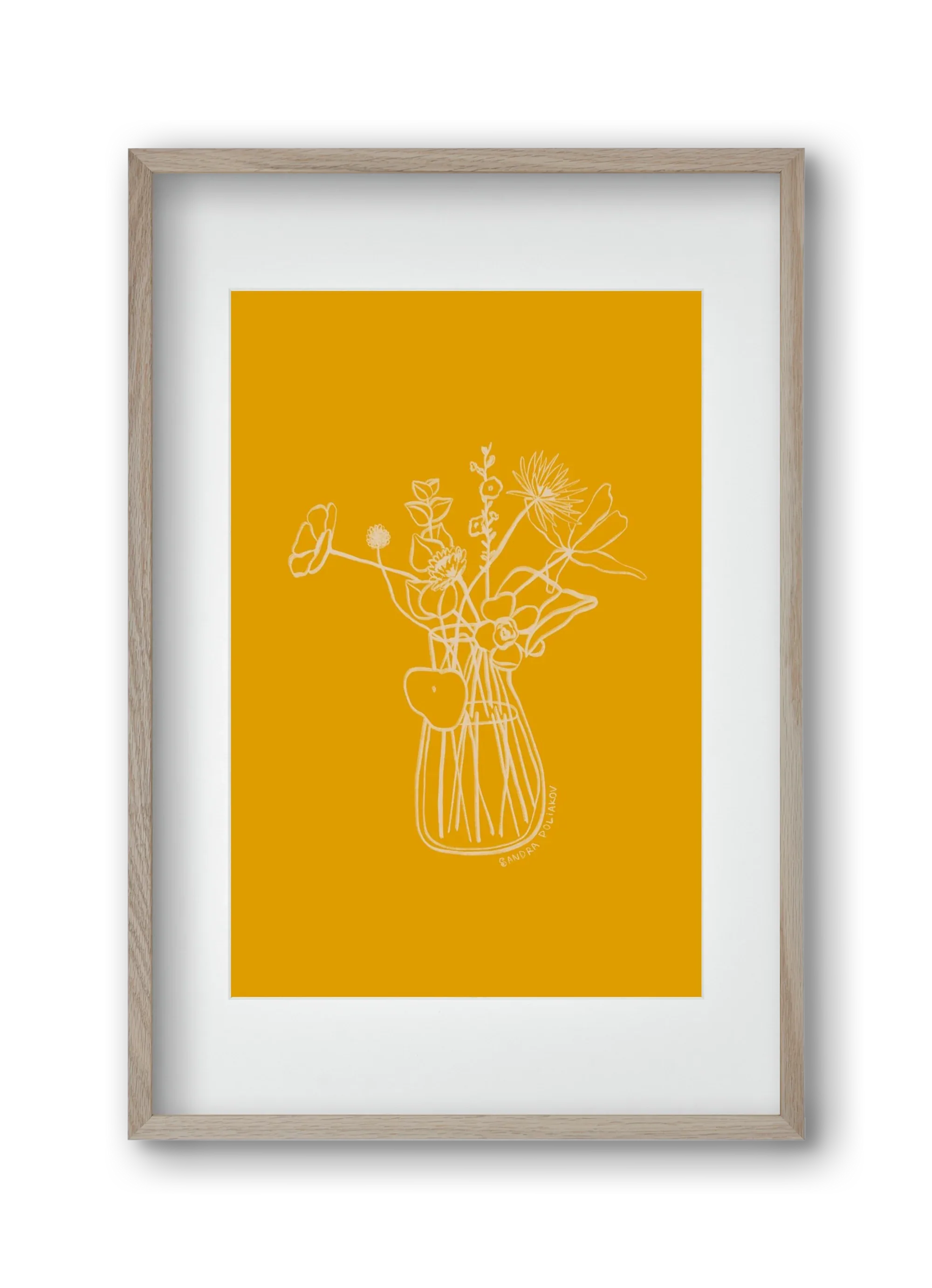 FLOWERS AND LEAVES IN YELLOW - artbridge