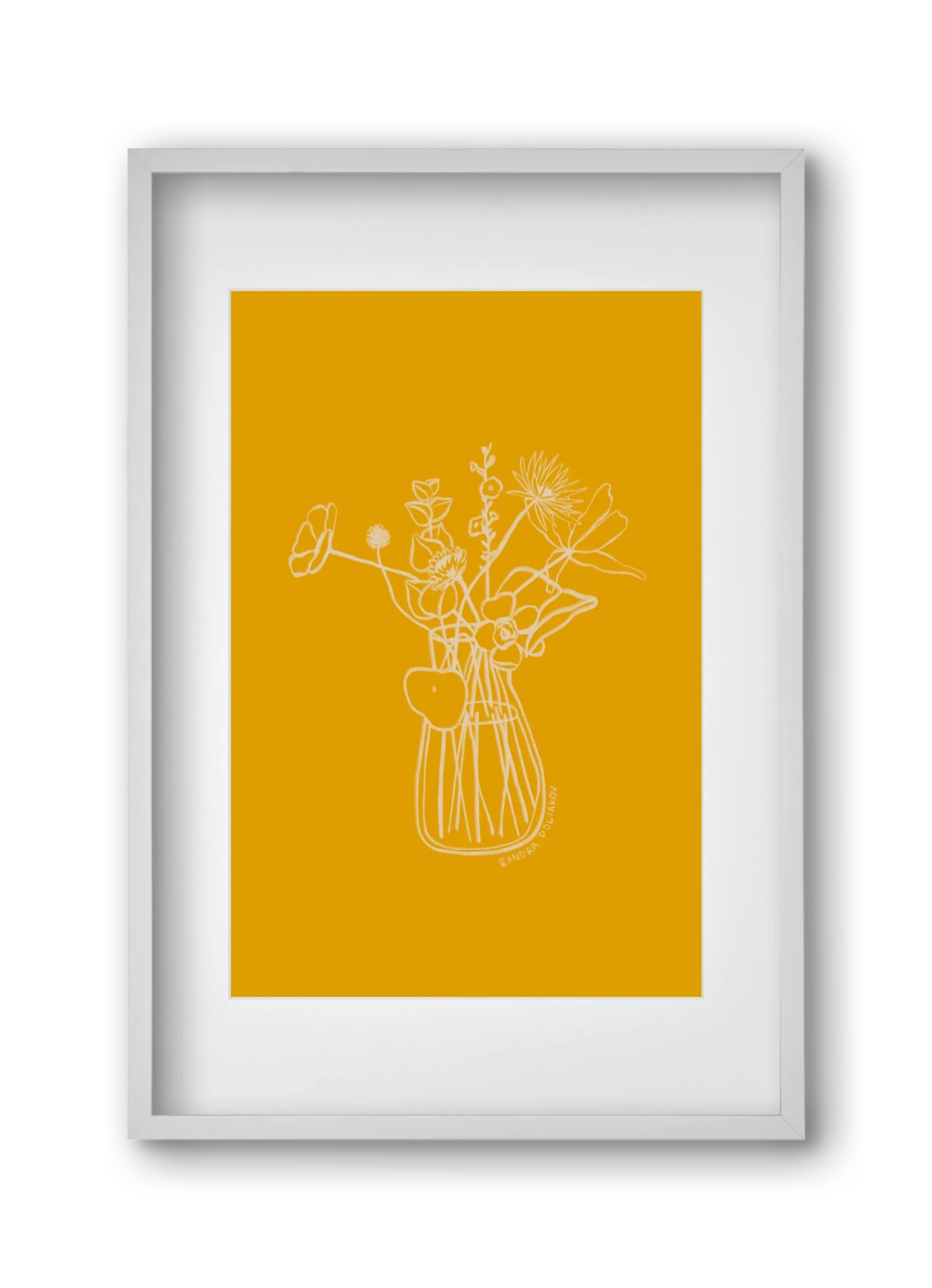 FLOWERS AND LEAVES IN YELLOW - artbridge