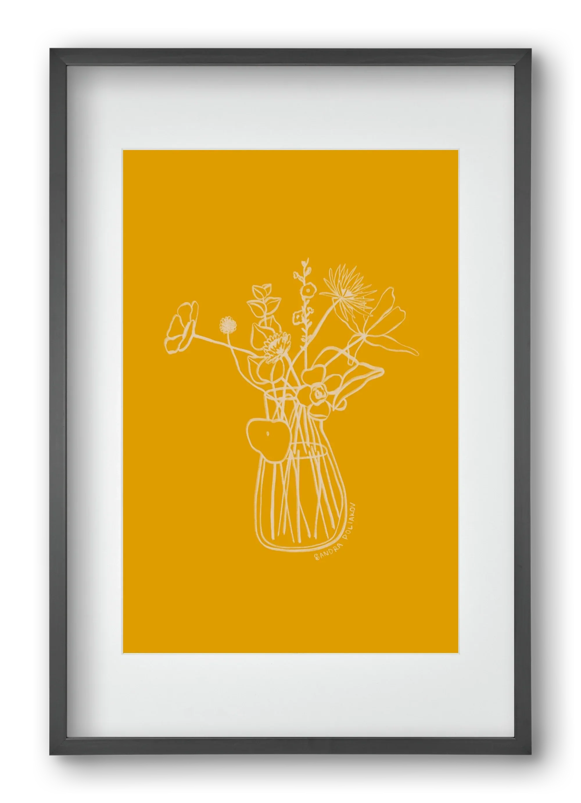 FLOWERS AND LEAVES IN YELLOW - artbridge