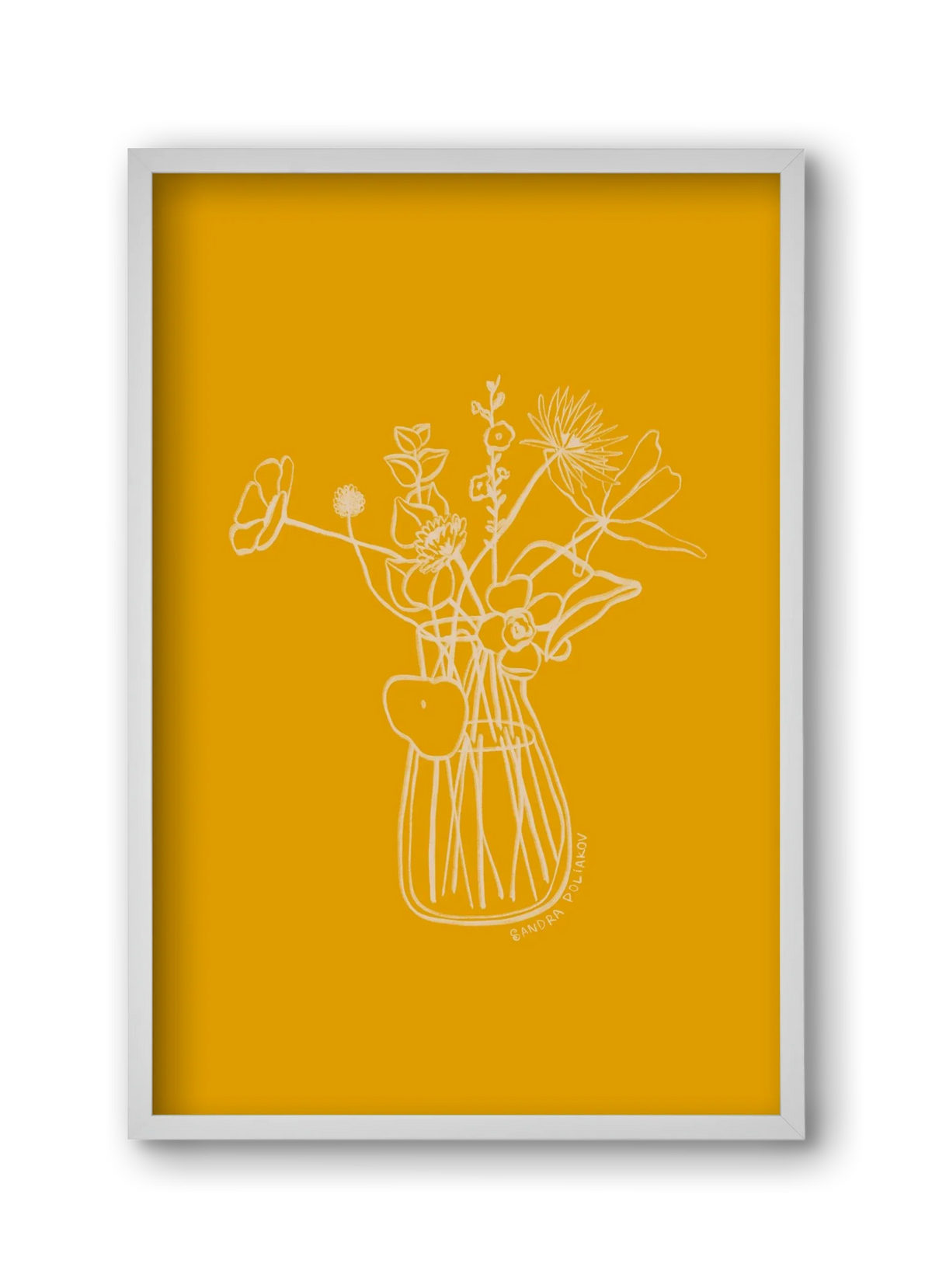 FLOWERS AND LEAVES IN YELLOW - artbridge