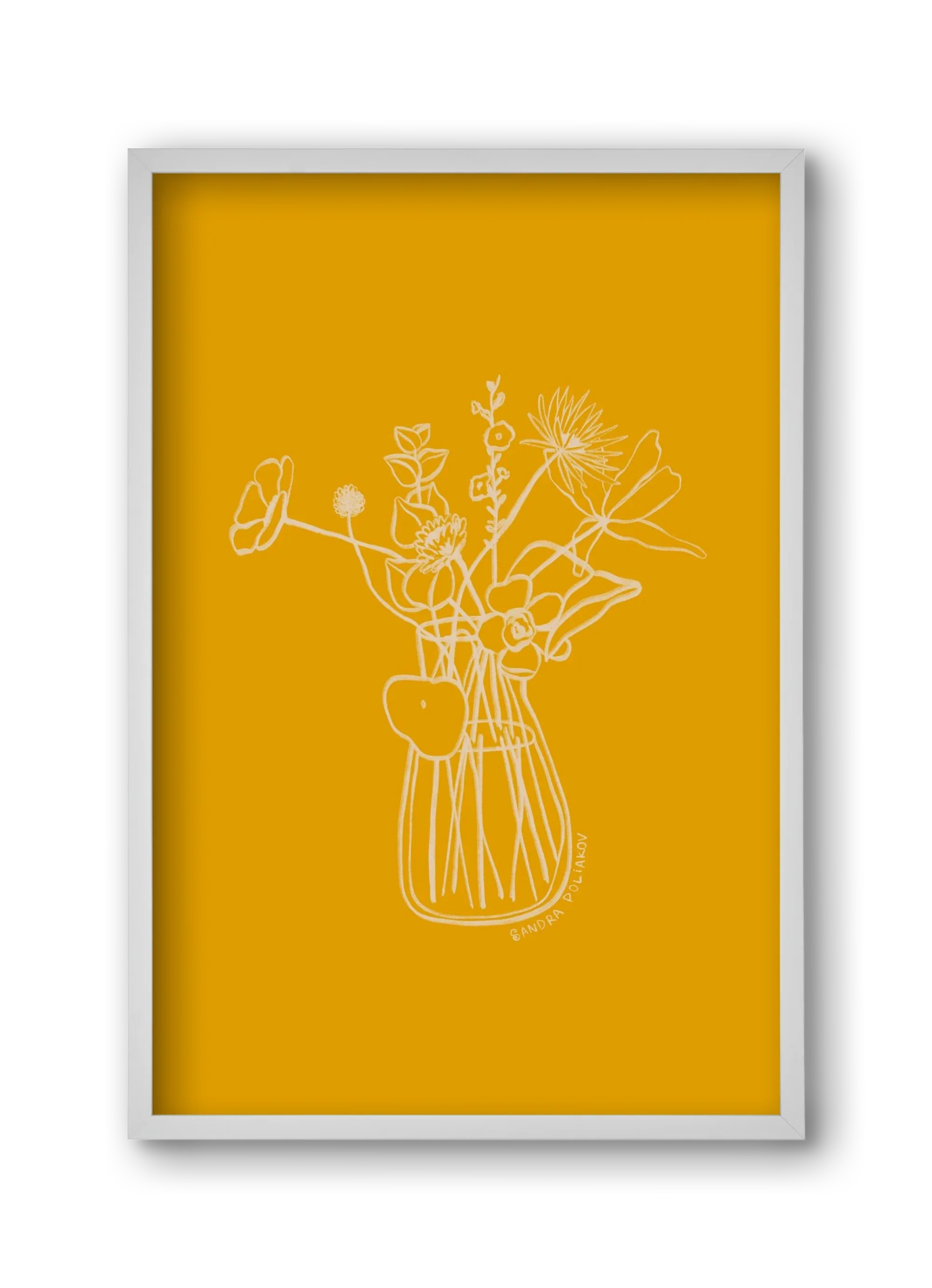 FLOWERS AND LEAVES IN YELLOW - artbridge