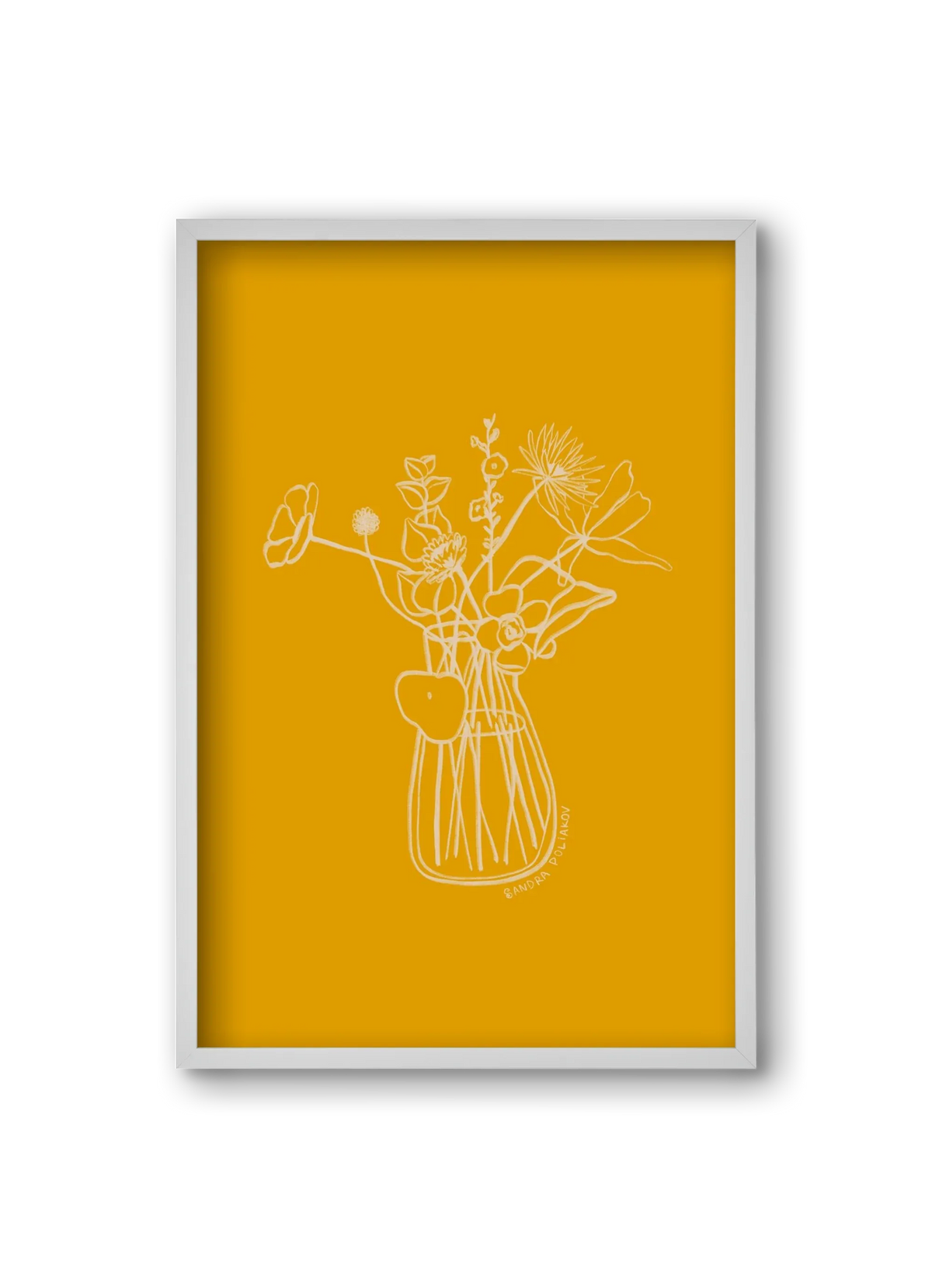 FLOWERS AND LEAVES IN YELLOW - artbridge