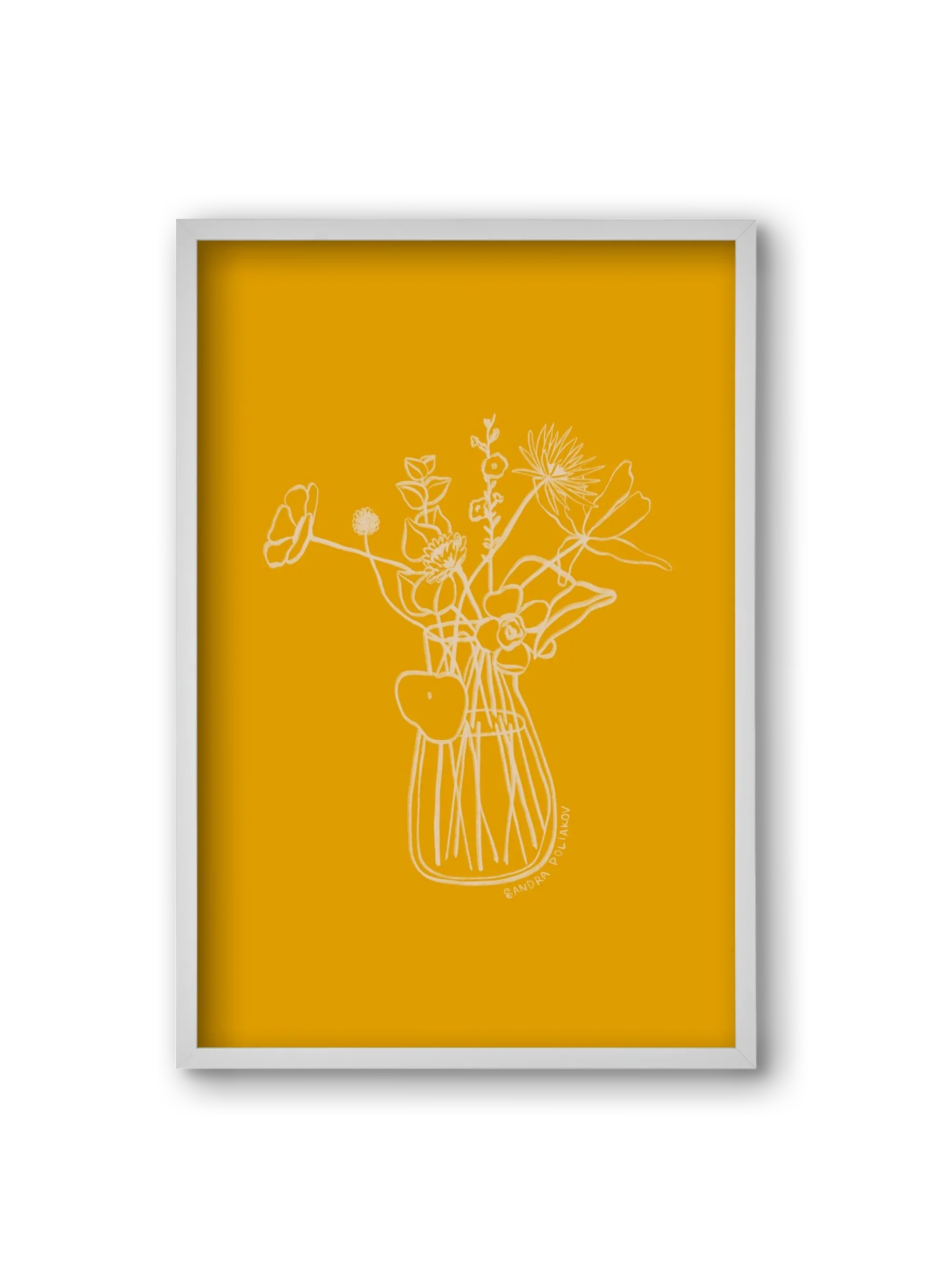 FLOWERS AND LEAVES IN YELLOW - artbridge