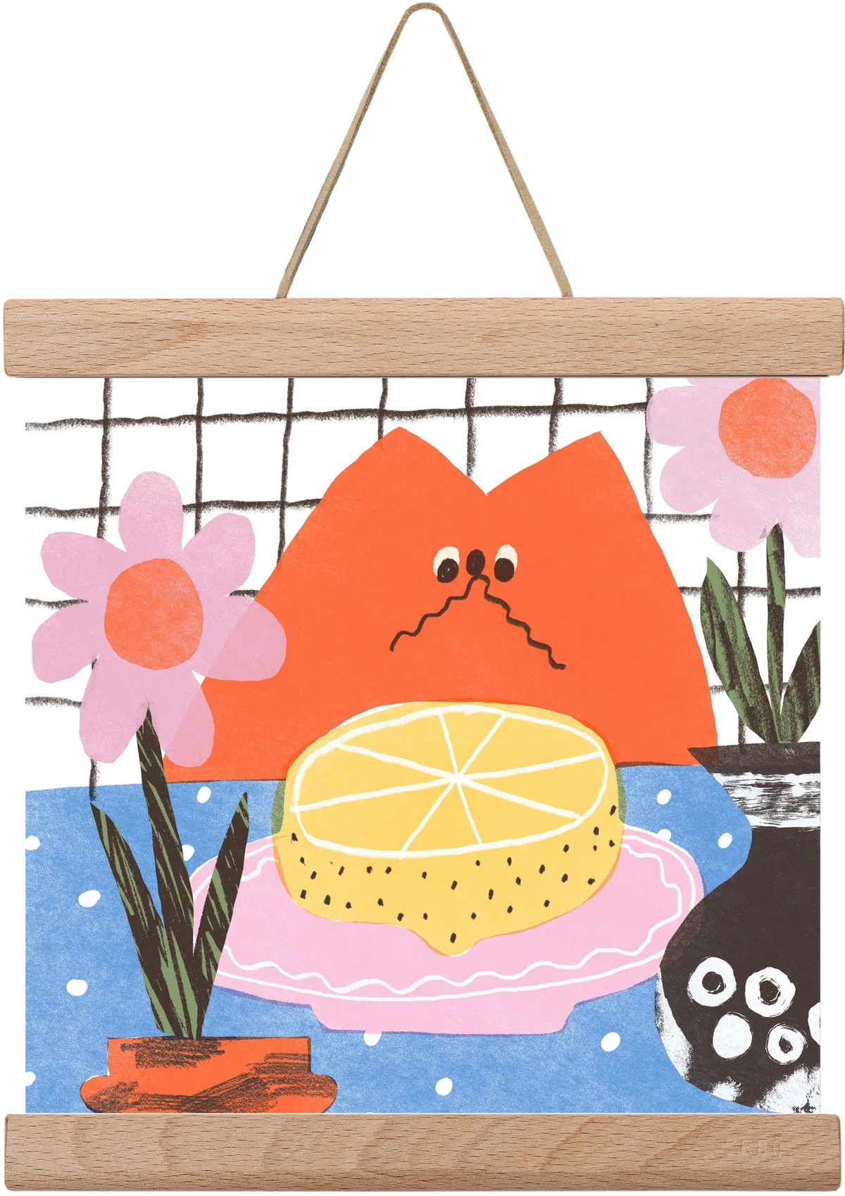 A cat eating lemon - artbridge