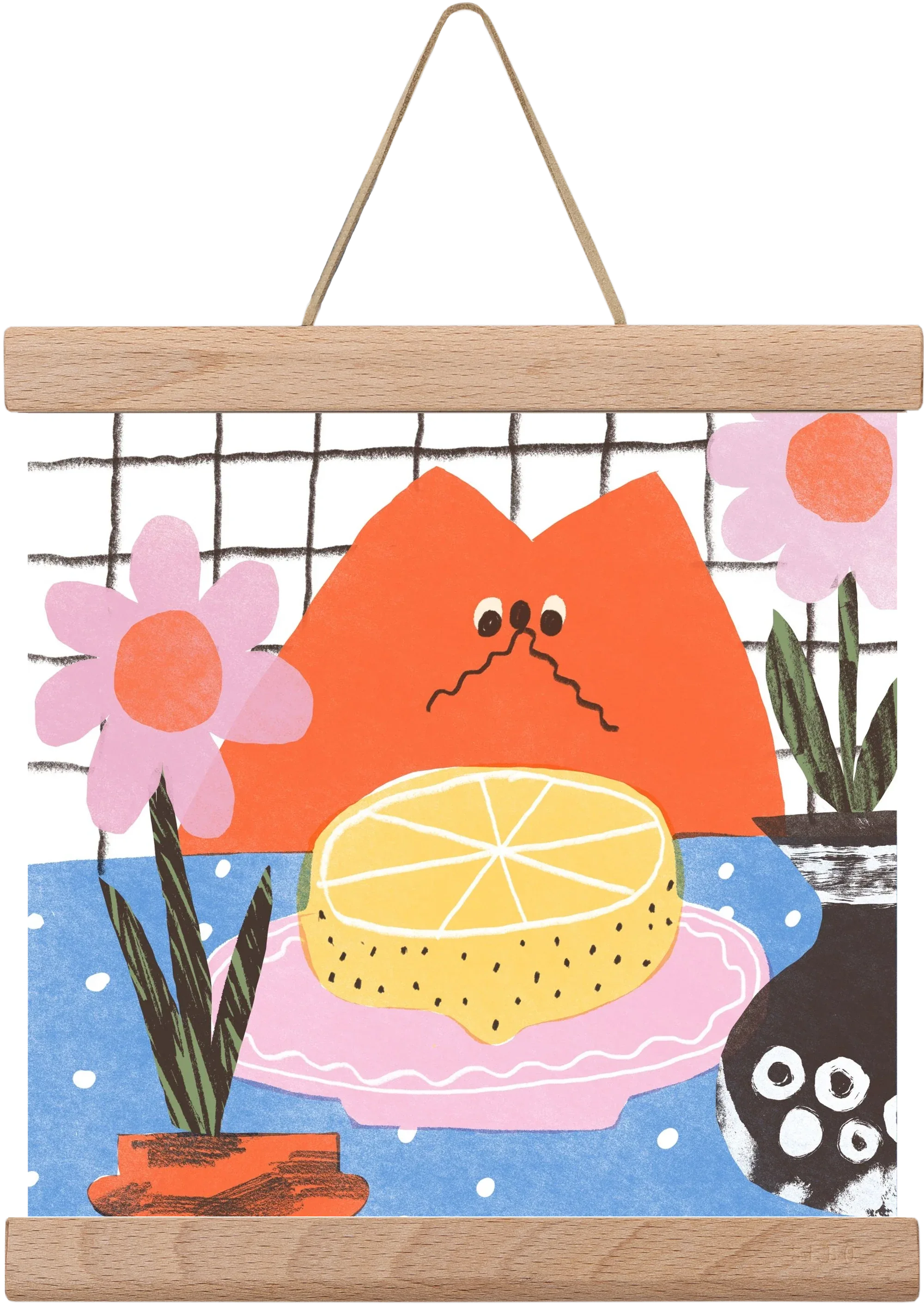A cat eating lemon - artbridge