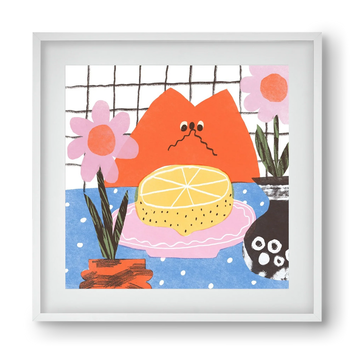 A cat eating lemon - artbridge