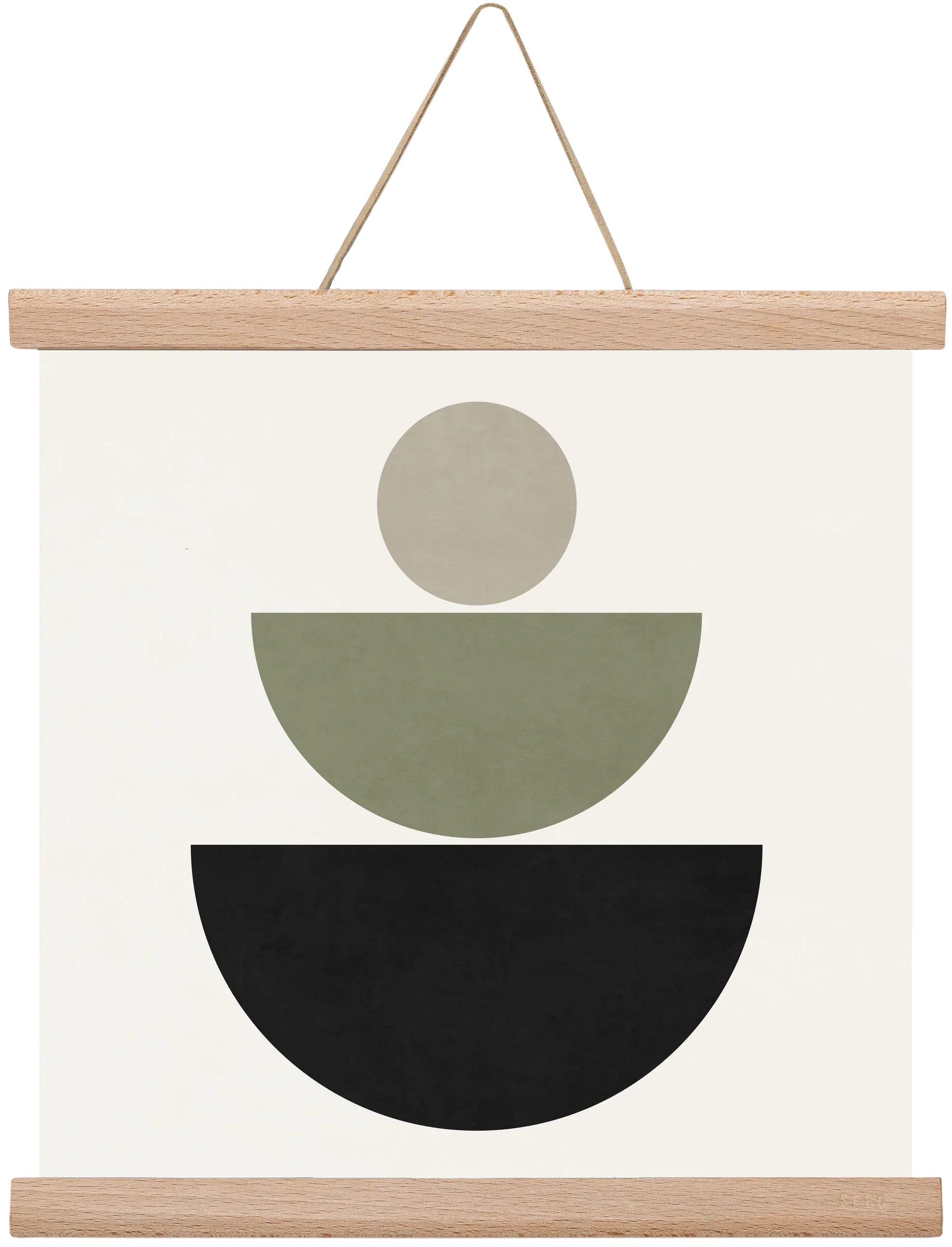 GEOMETRIC SHAPES - GREEN AND BLACK - artbridge