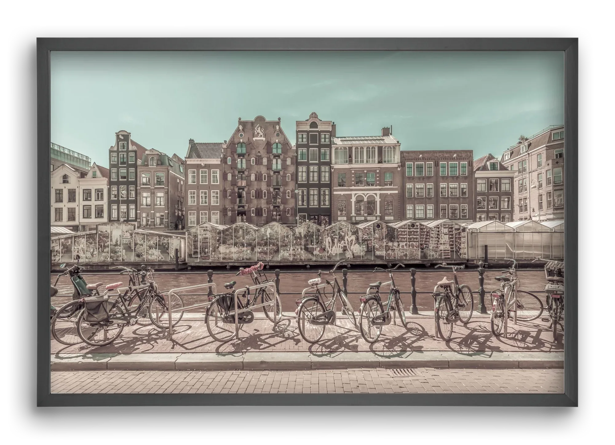 AMSTERDAM Singel Canal with Flower Market | urban vintage style - artbridge