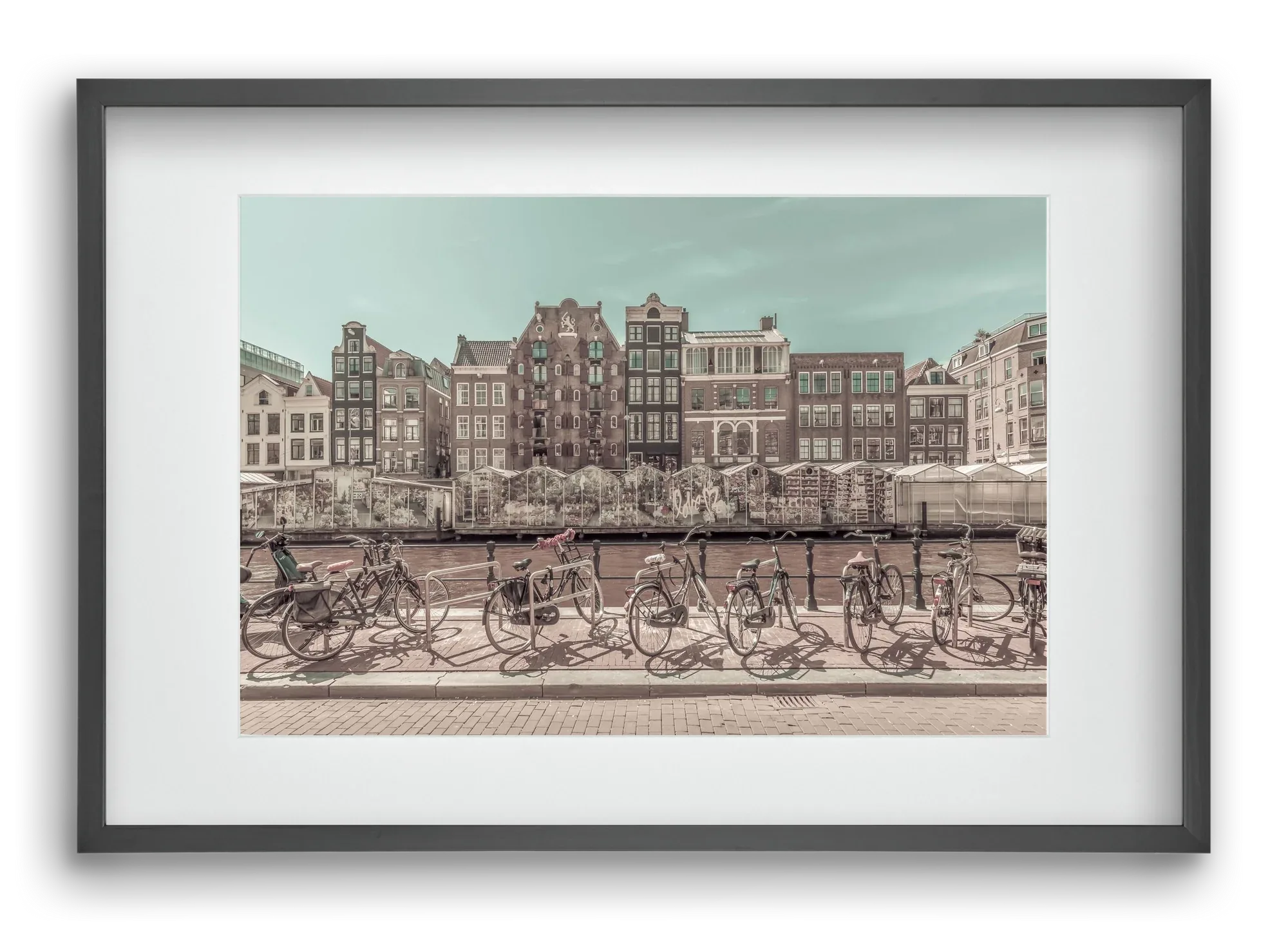 AMSTERDAM Singel Canal with Flower Market | urban vintage style - artbridge