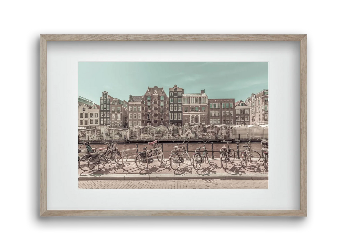 AMSTERDAM Singel Canal with Flower Market | urban vintage style - artbridge