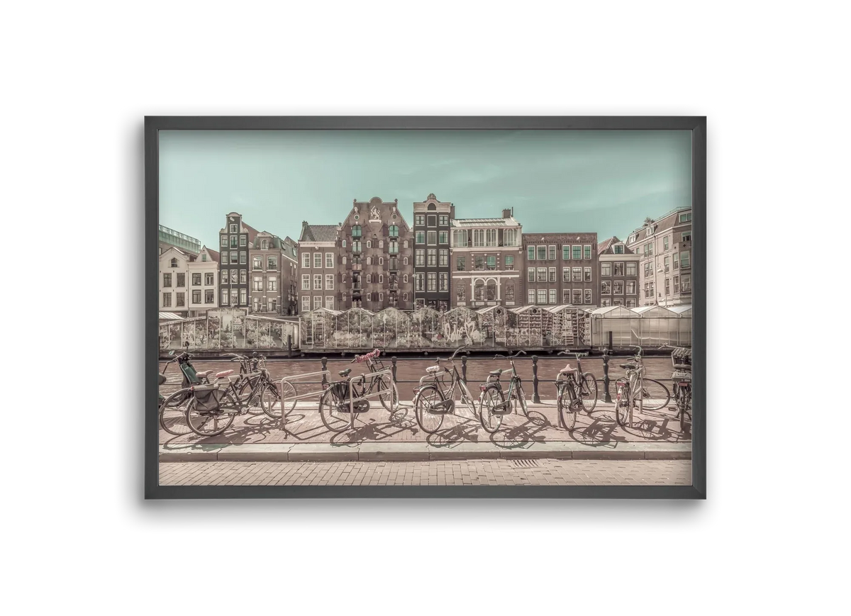 AMSTERDAM Singel Canal with Flower Market | urban vintage style - artbridge