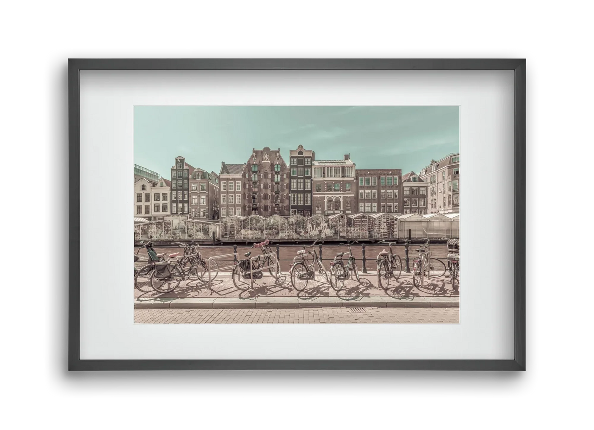 AMSTERDAM Singel Canal with Flower Market | urban vintage style - artbridge