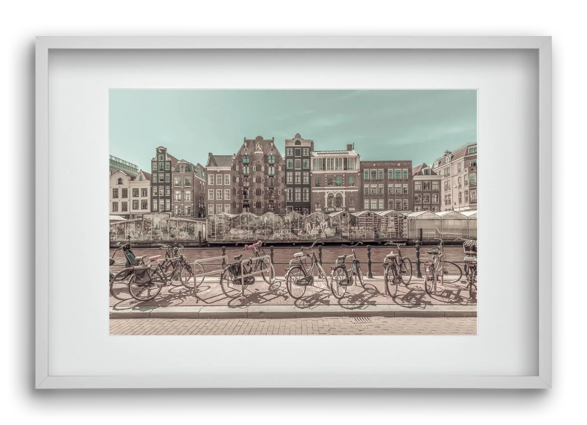 AMSTERDAM Singel Canal with Flower Market | urban vintage style - artbridge