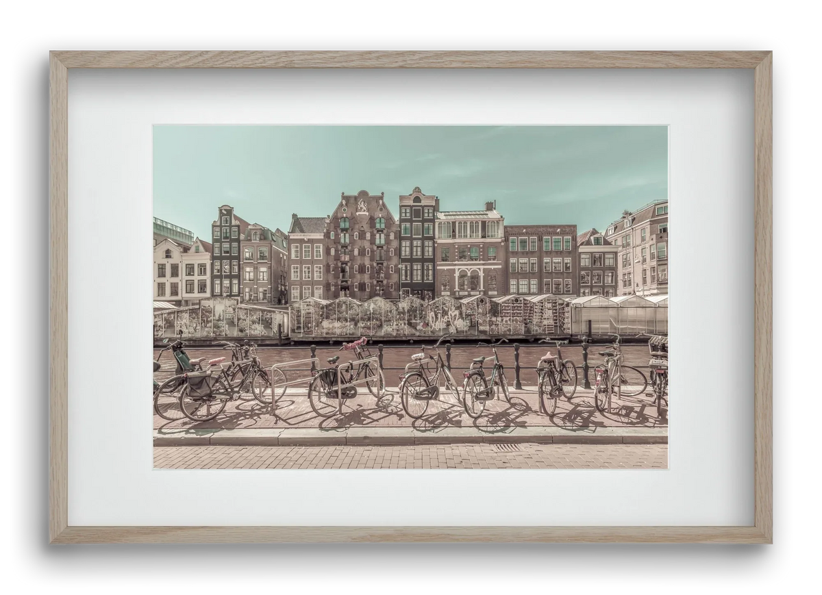 AMSTERDAM Singel Canal with Flower Market | urban vintage style - artbridge