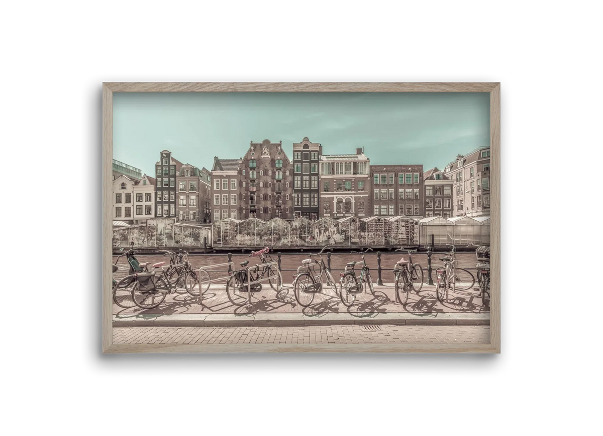 AMSTERDAM Singel Canal with Flower Market | urban vintage style - artbridge