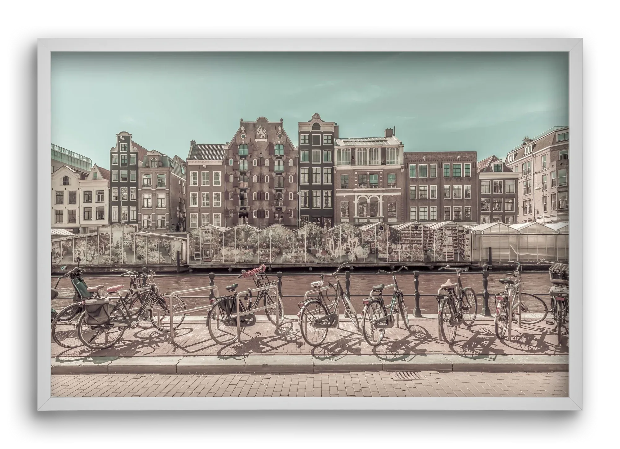 AMSTERDAM Singel Canal with Flower Market | urban vintage style - artbridge