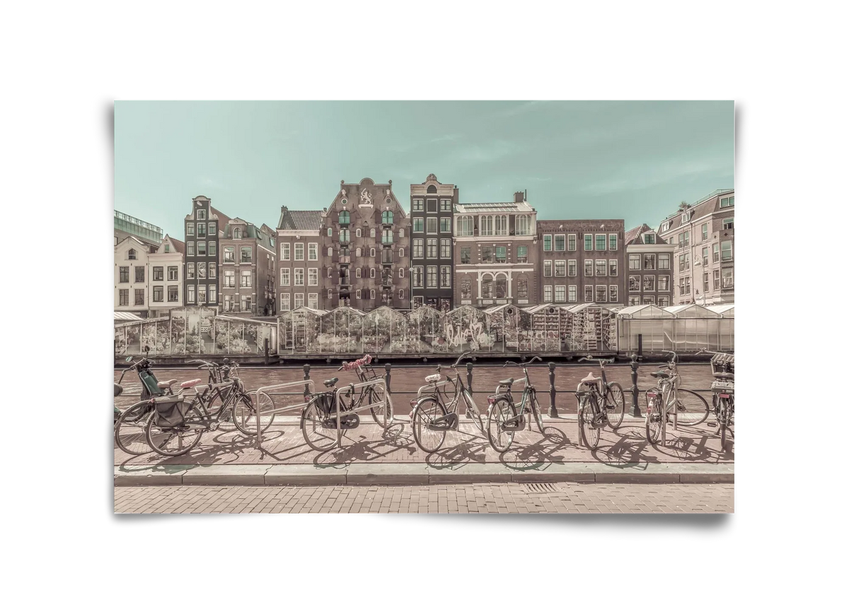 AMSTERDAM Singel Canal with Flower Market | urban vintage style - artbridge