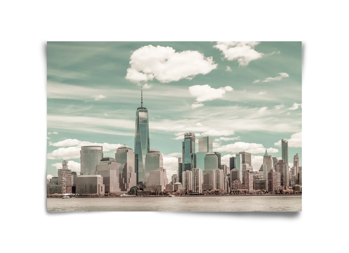 NEW YORK CITY Manhattan Skyline & Hudson River | urban vintage s - artbridge