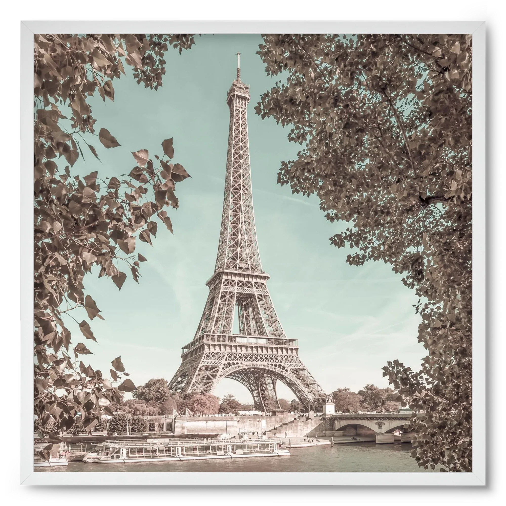 PARIS Eiffel Tower & River Seine | urban vintage style - artbridge