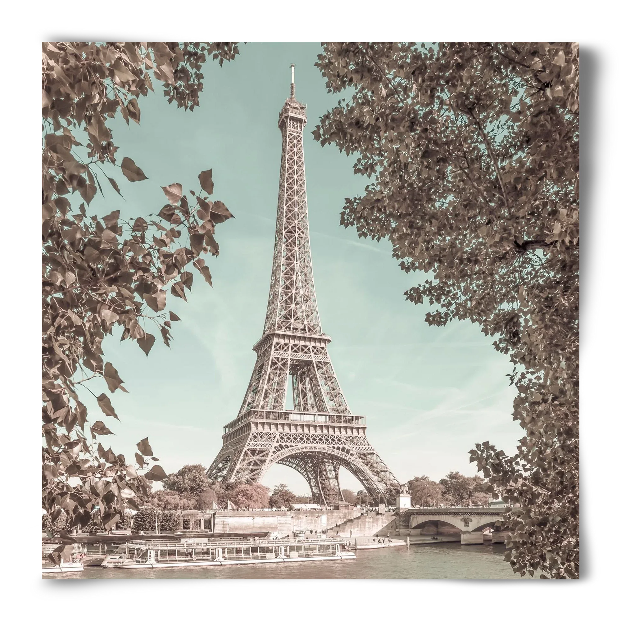 PARIS Eiffel Tower & River Seine | urban vintage style - artbridge