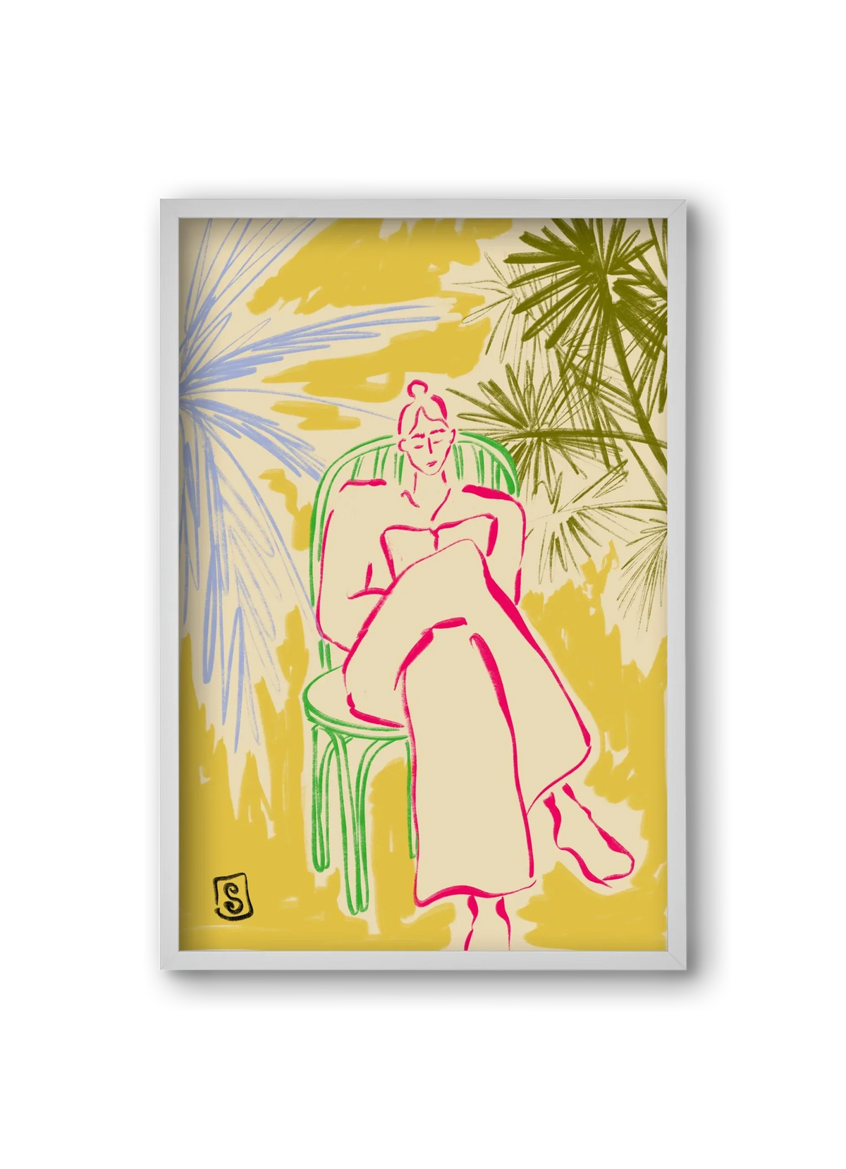 READING AMONG PALM TREES - artbridge