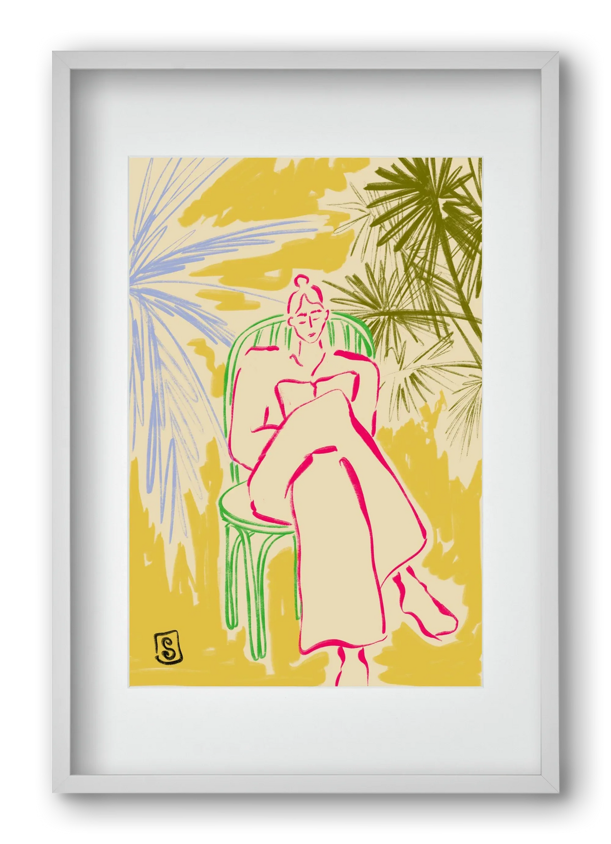 READING AMONG PALM TREES - artbridge
