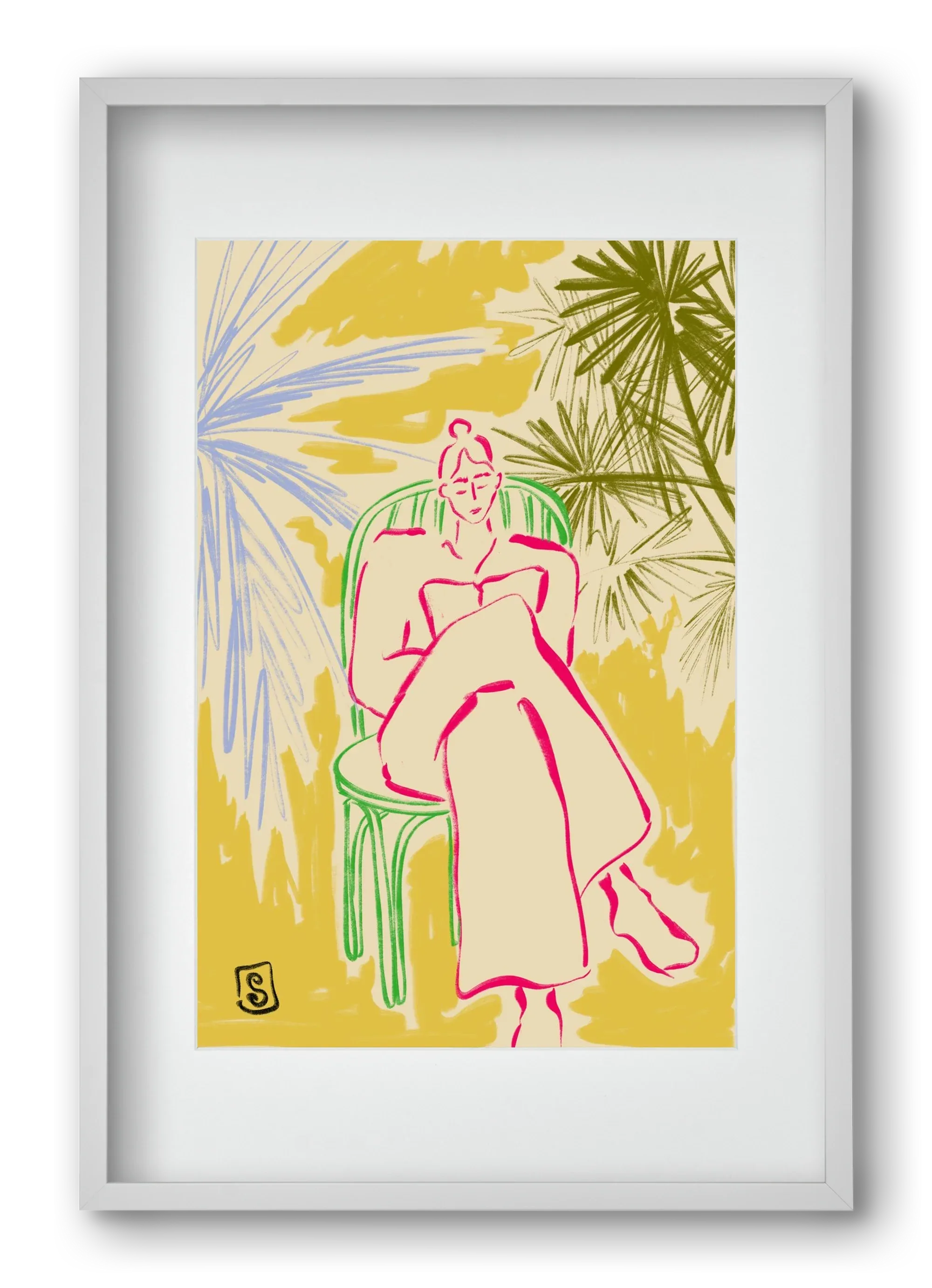 READING AMONG PALM TREES - artbridge