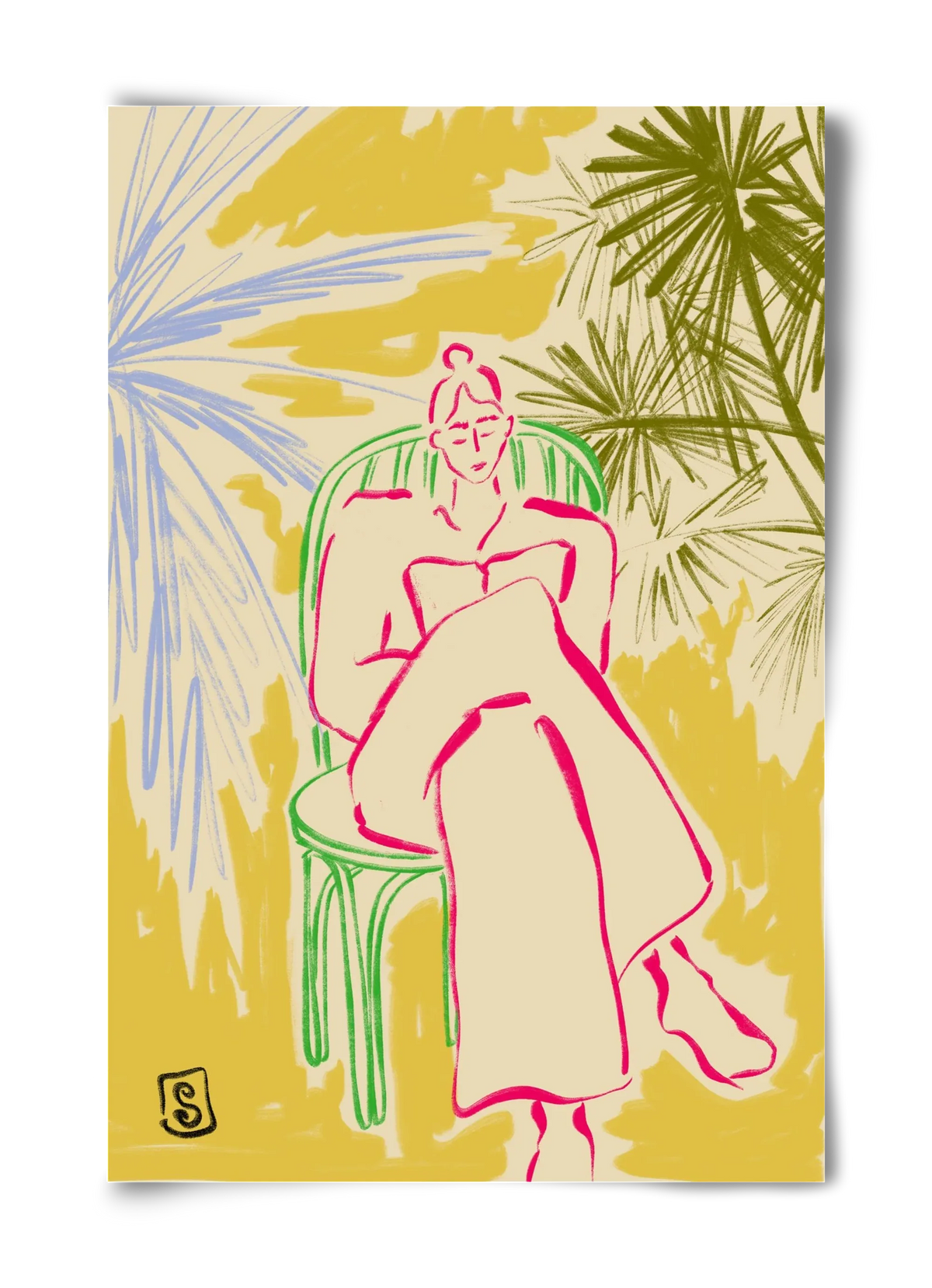 READING AMONG PALM TREES - artbridge