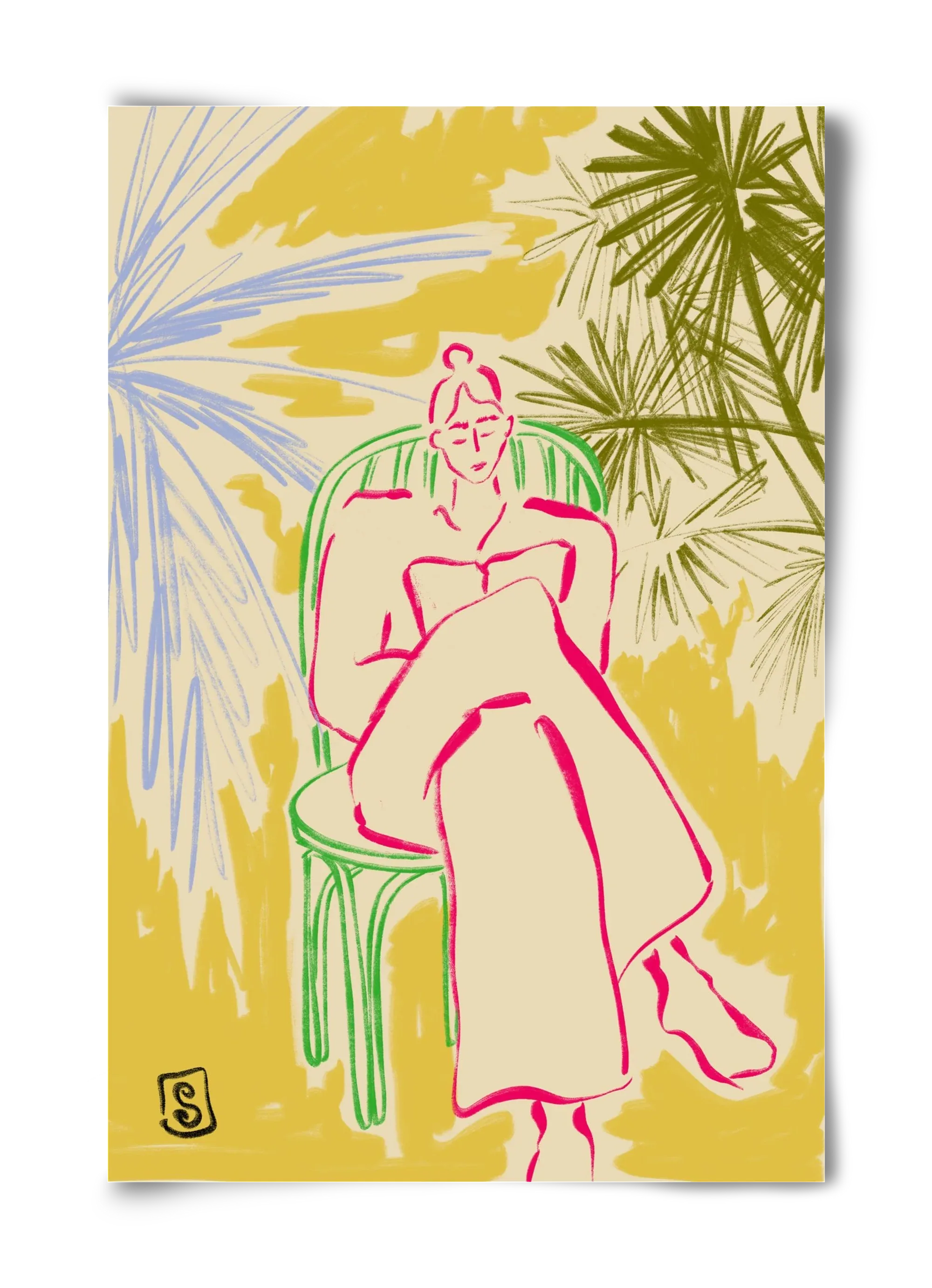 READING AMONG PALM TREES - artbridge