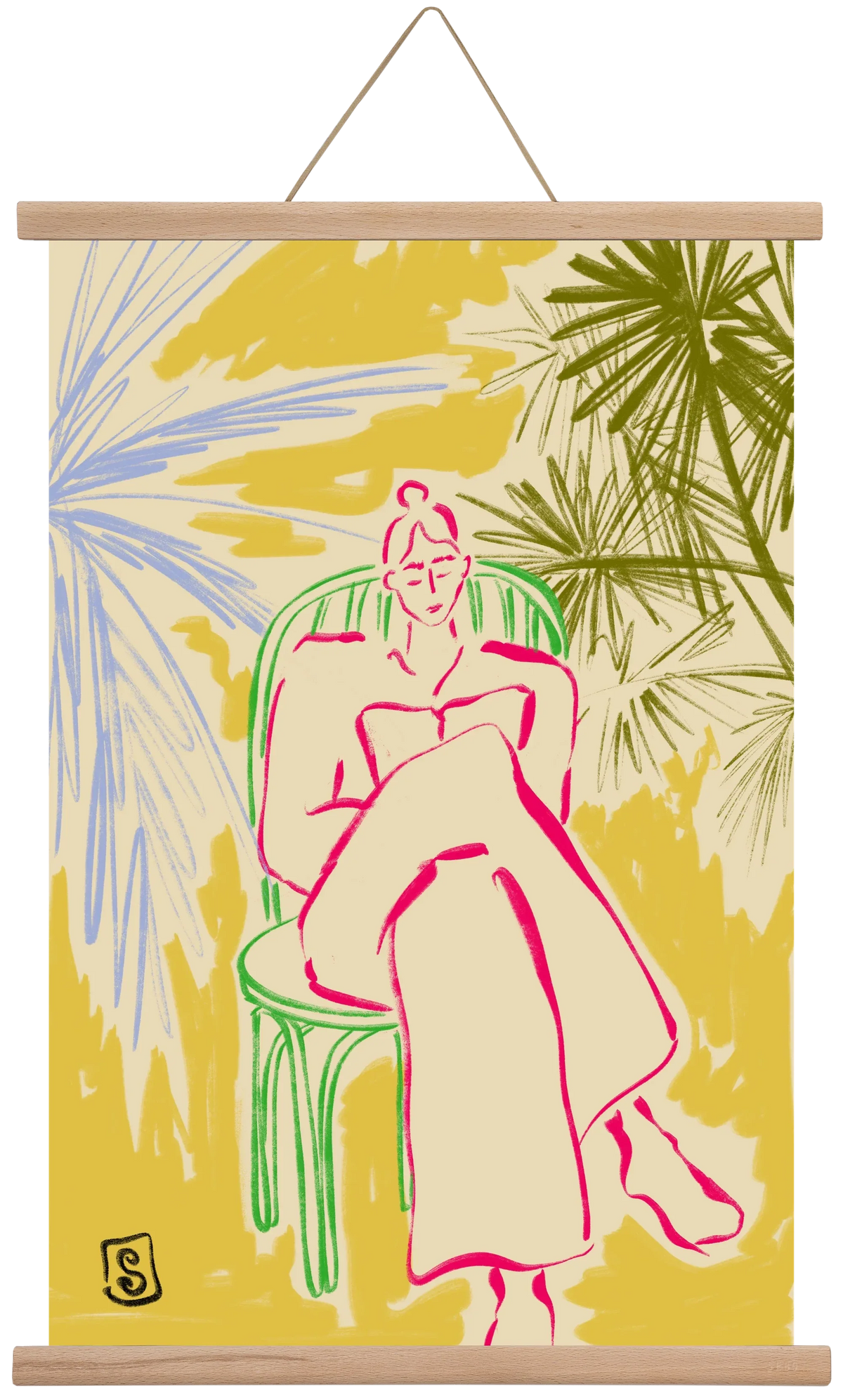 READING AMONG PALM TREES - artbridge