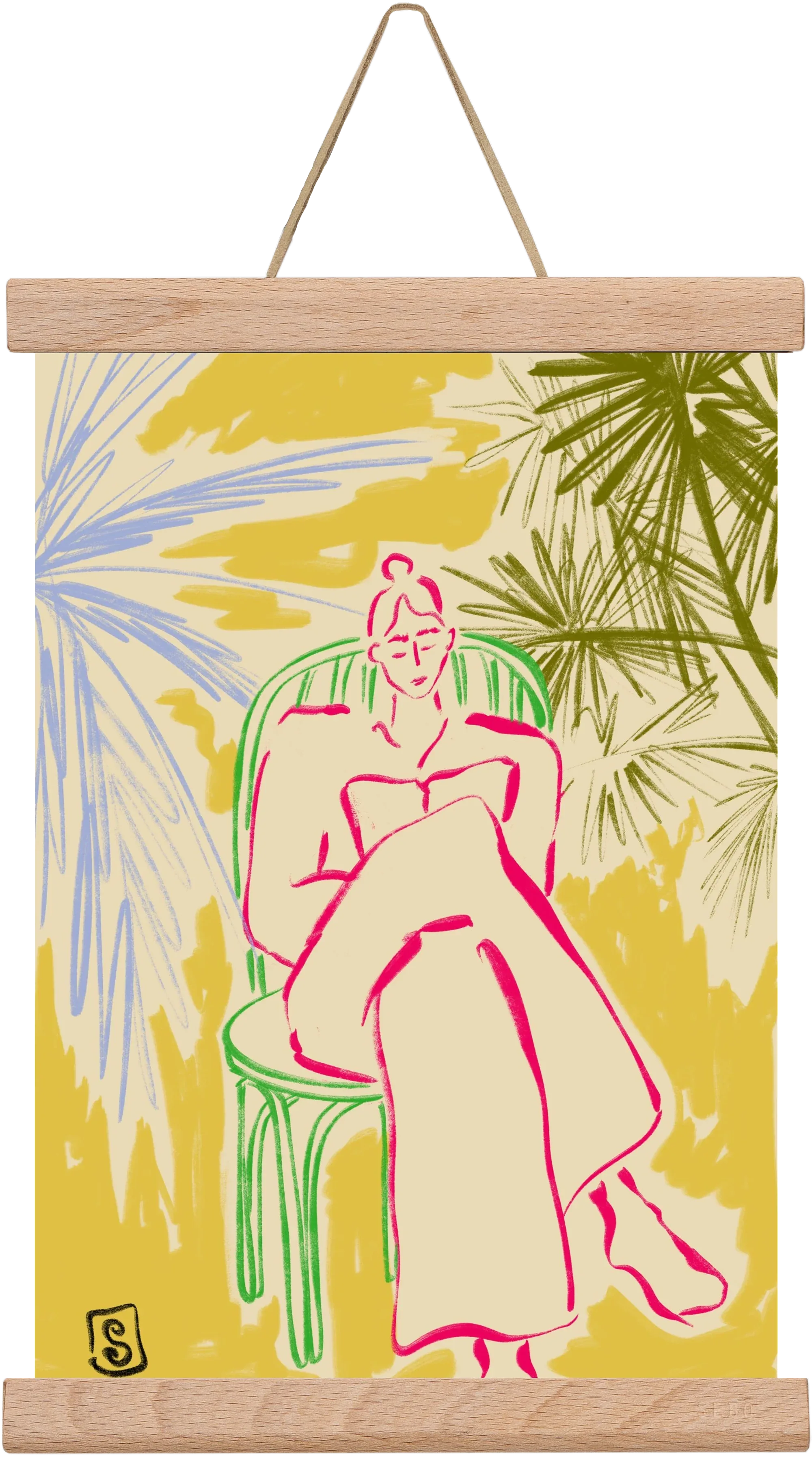 READING AMONG PALM TREES - artbridge