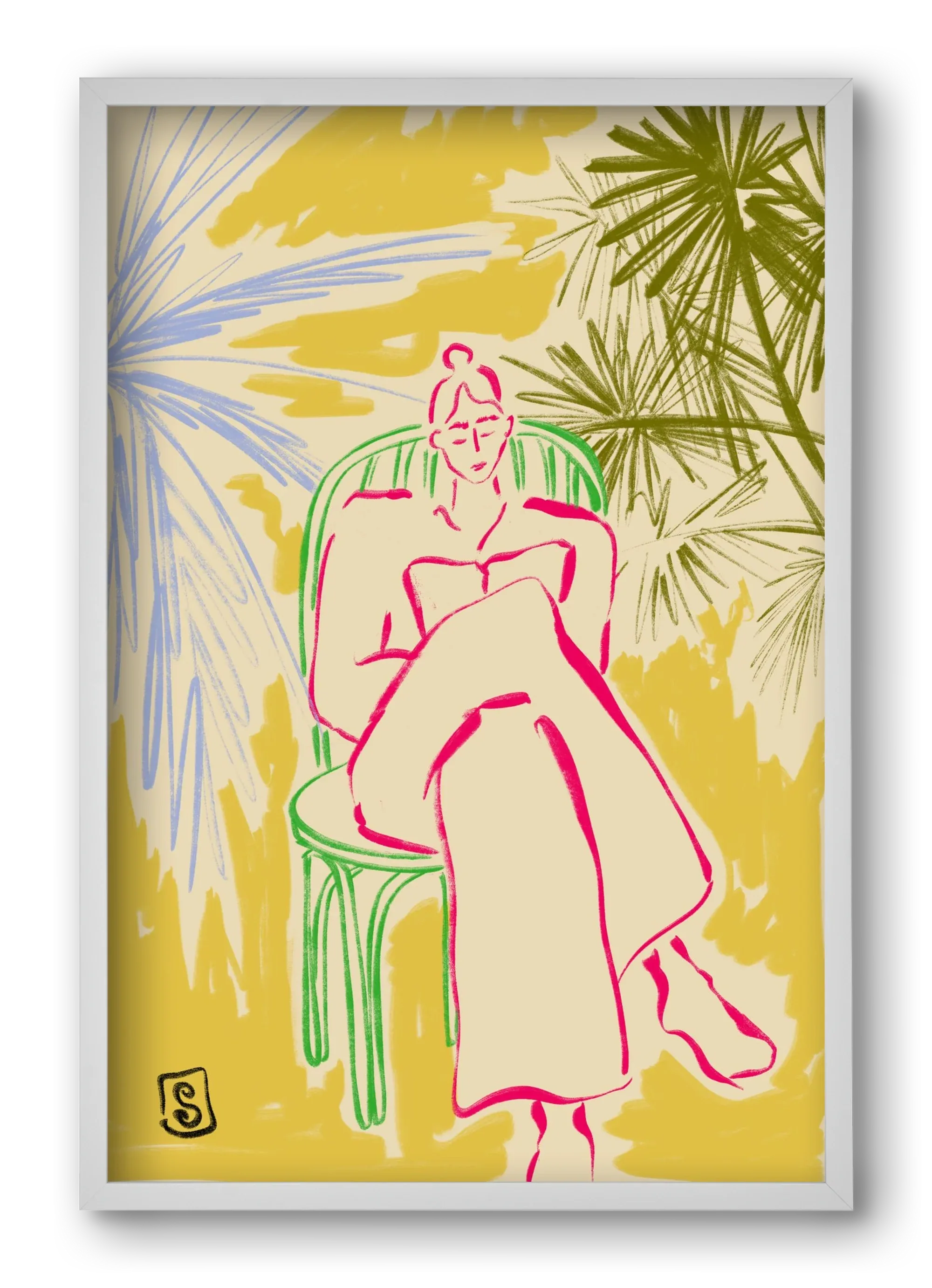 READING AMONG PALM TREES - artbridge