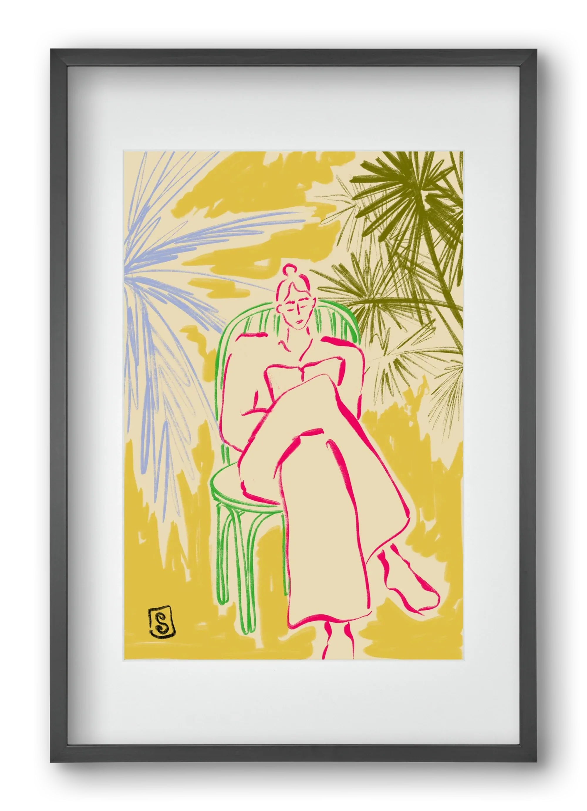READING AMONG PALM TREES - artbridge