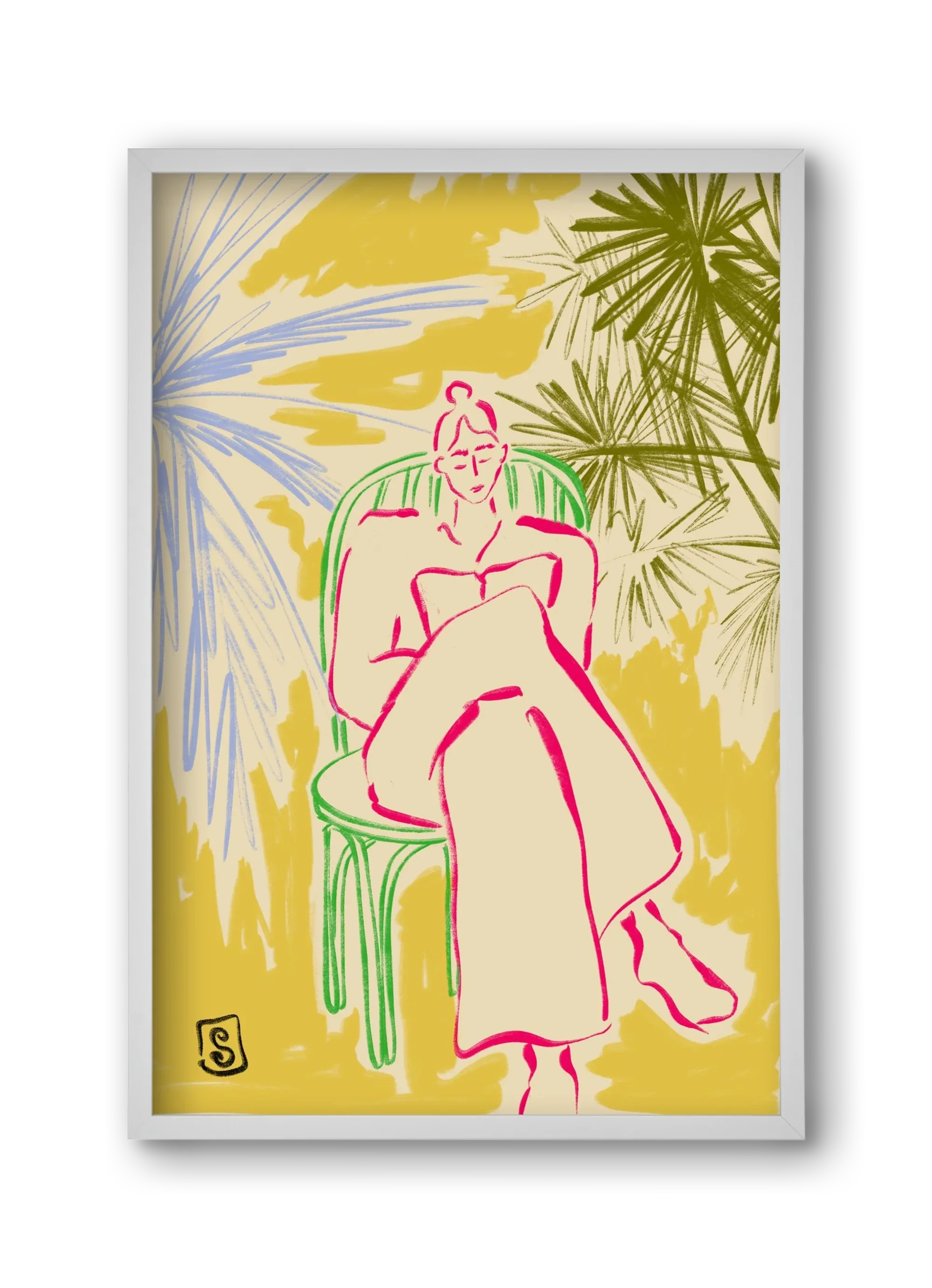 READING AMONG PALM TREES - artbridge