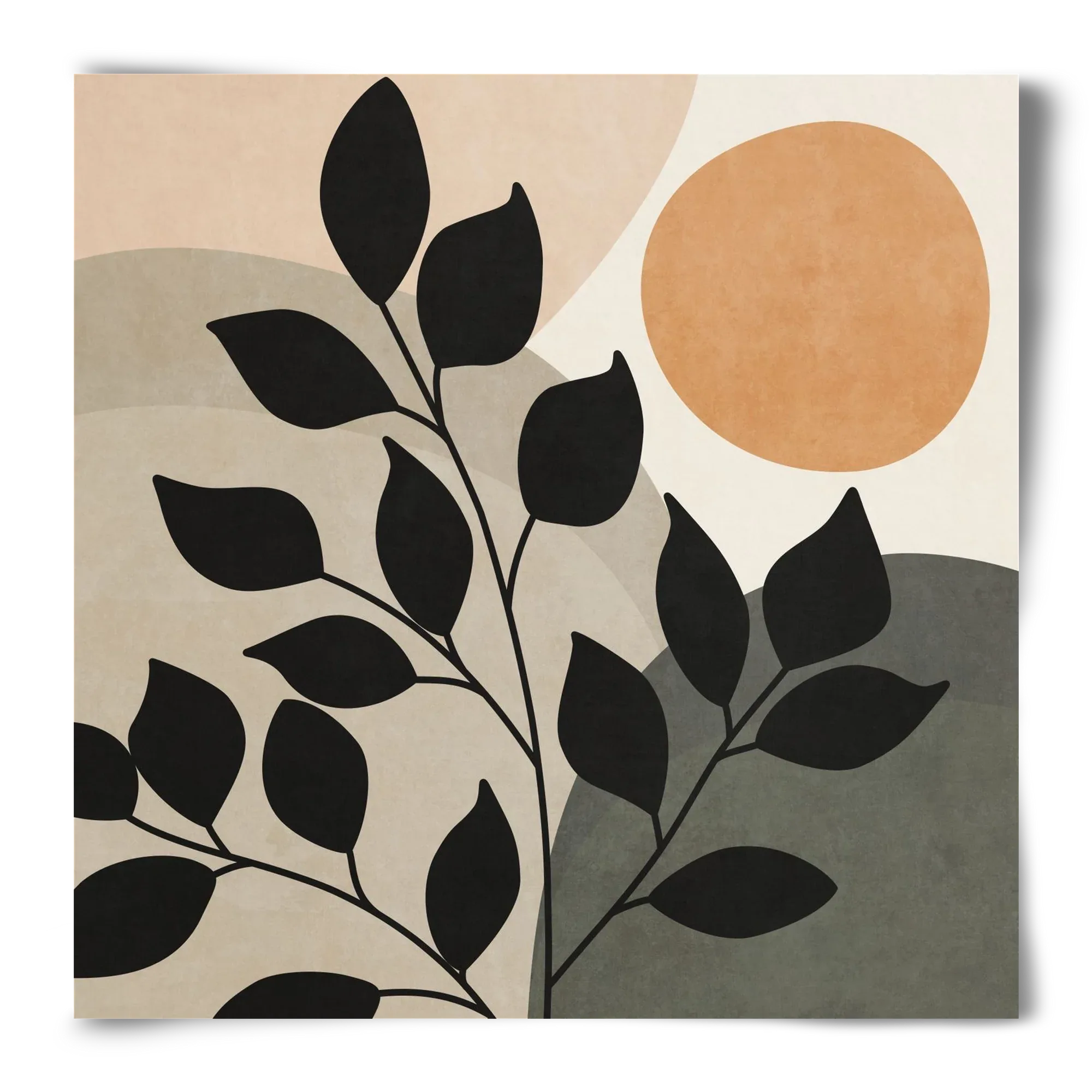 ABSTRACT TROPICAL ART - SUN AND LEAVES 01 - artbridge