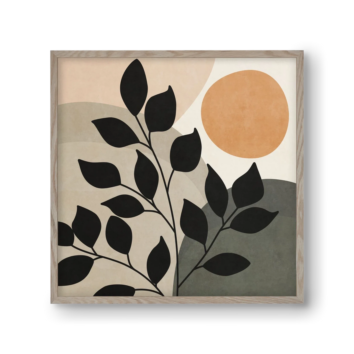 ABSTRACT TROPICAL ART - SUN AND LEAVES 01 - artbridge