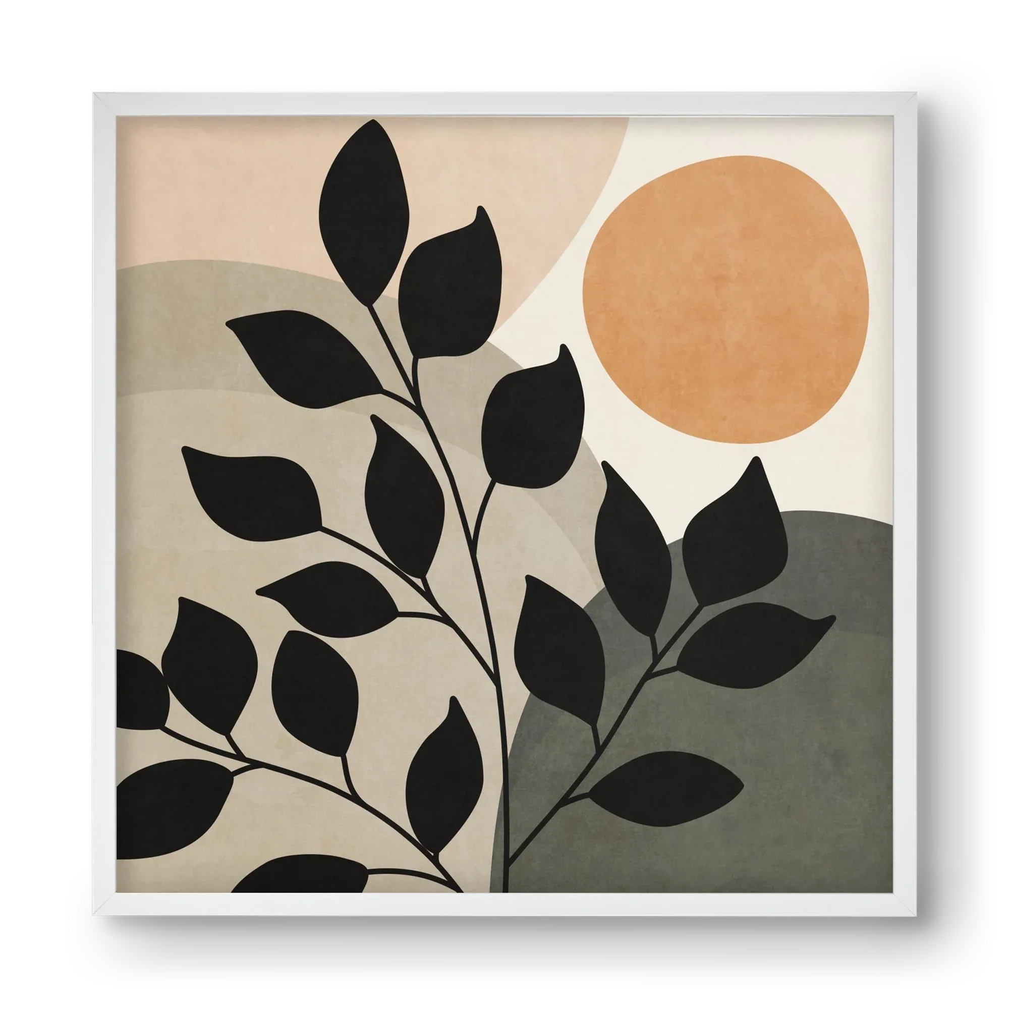 ABSTRACT TROPICAL ART - SUN AND LEAVES 01 - artbridge