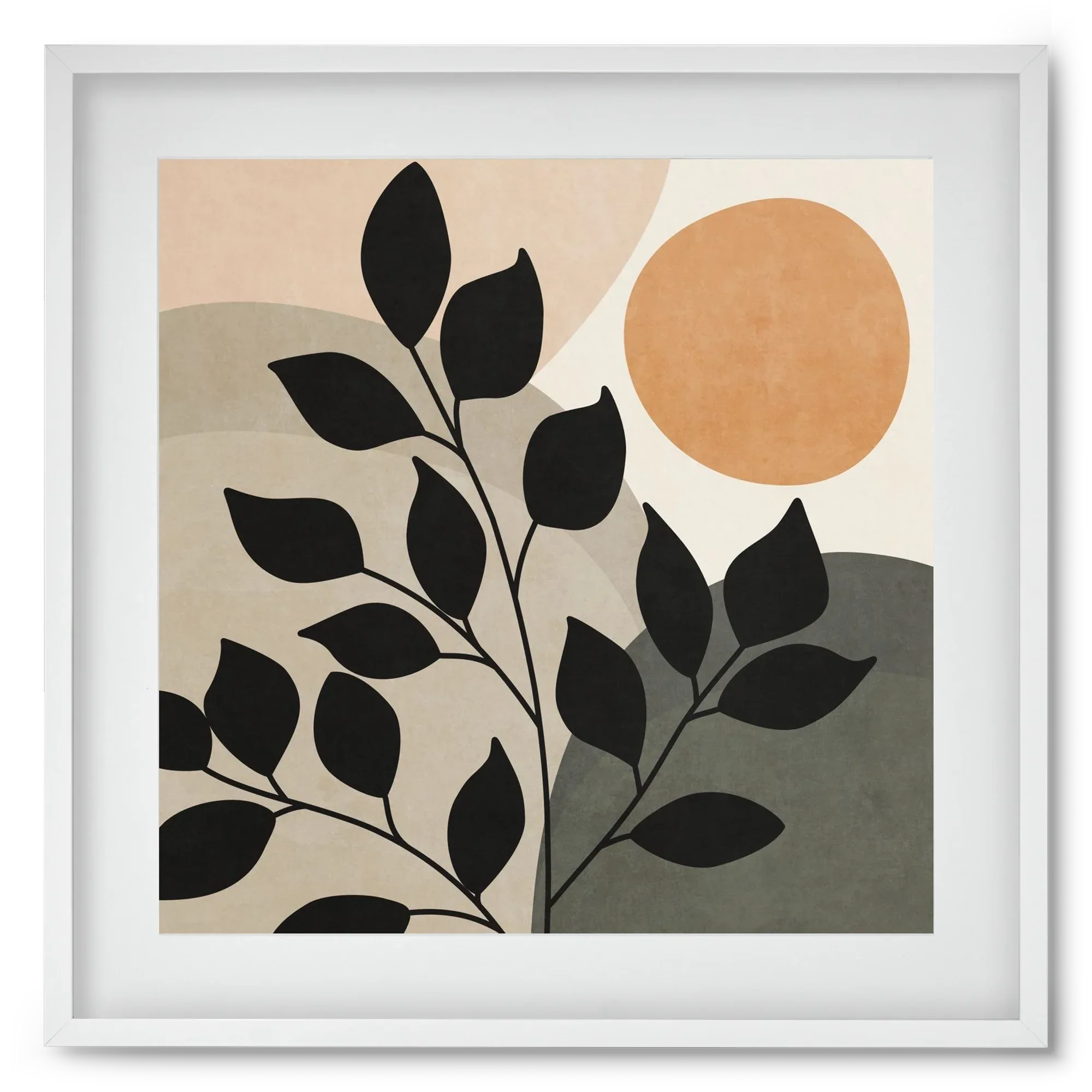 ABSTRACT TROPICAL ART - SUN AND LEAVES 01 - artbridge