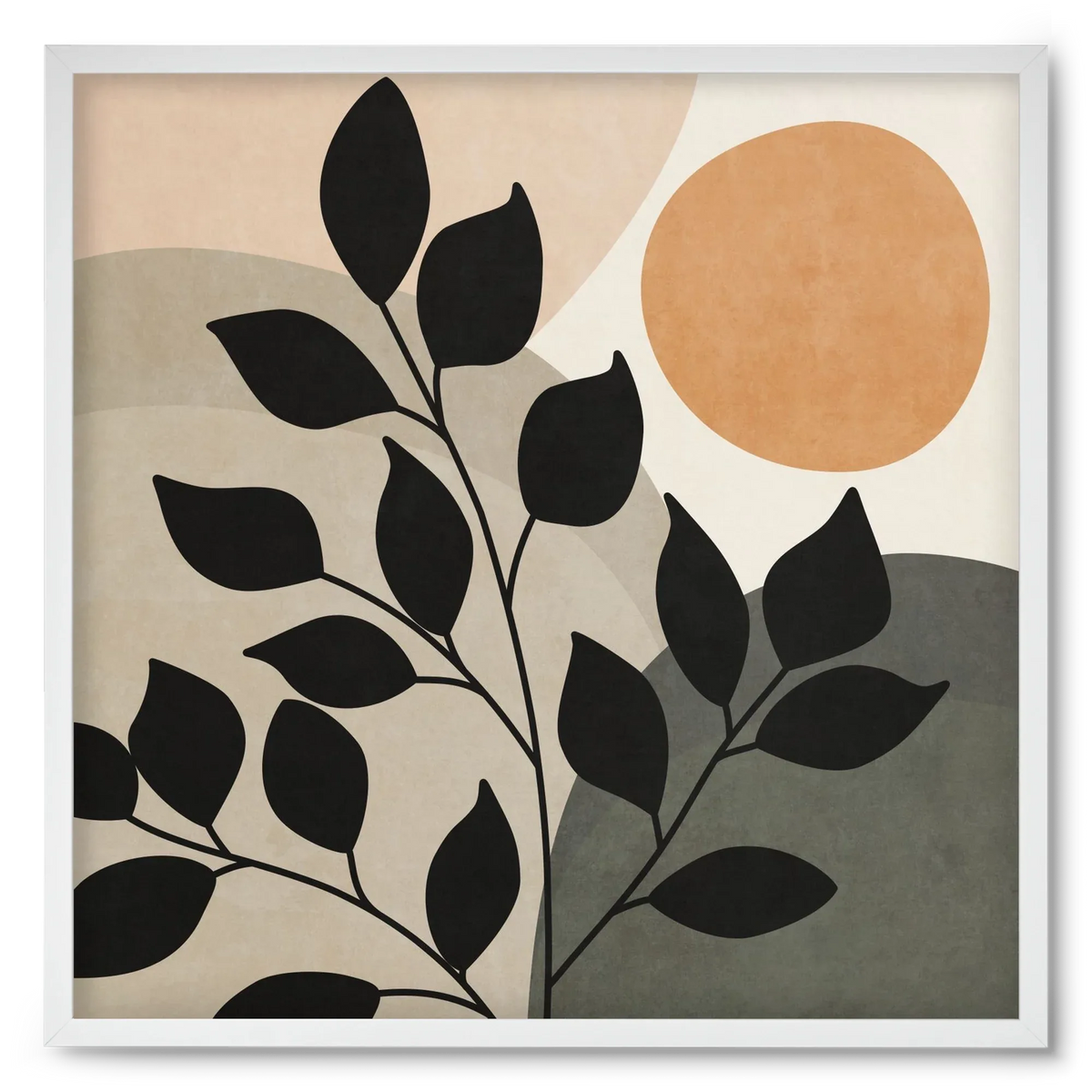 ABSTRACT TROPICAL ART - SUN AND LEAVES 01 - artbridge