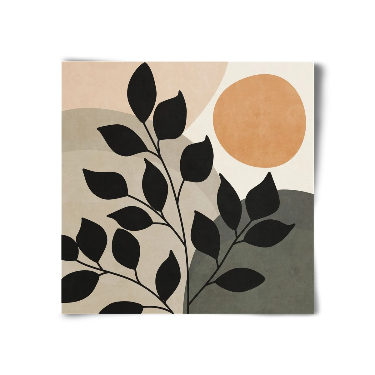 ABSTRACT TROPICAL ART - SUN AND LEAVES 01 - artbridge