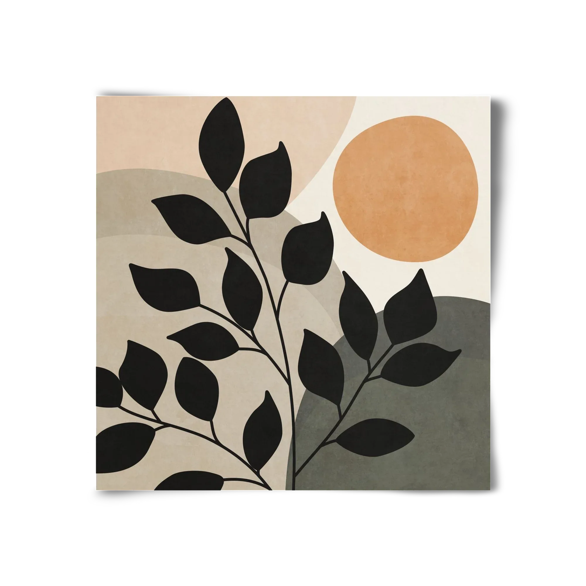 ABSTRACT TROPICAL ART - SUN AND LEAVES 01 - artbridge