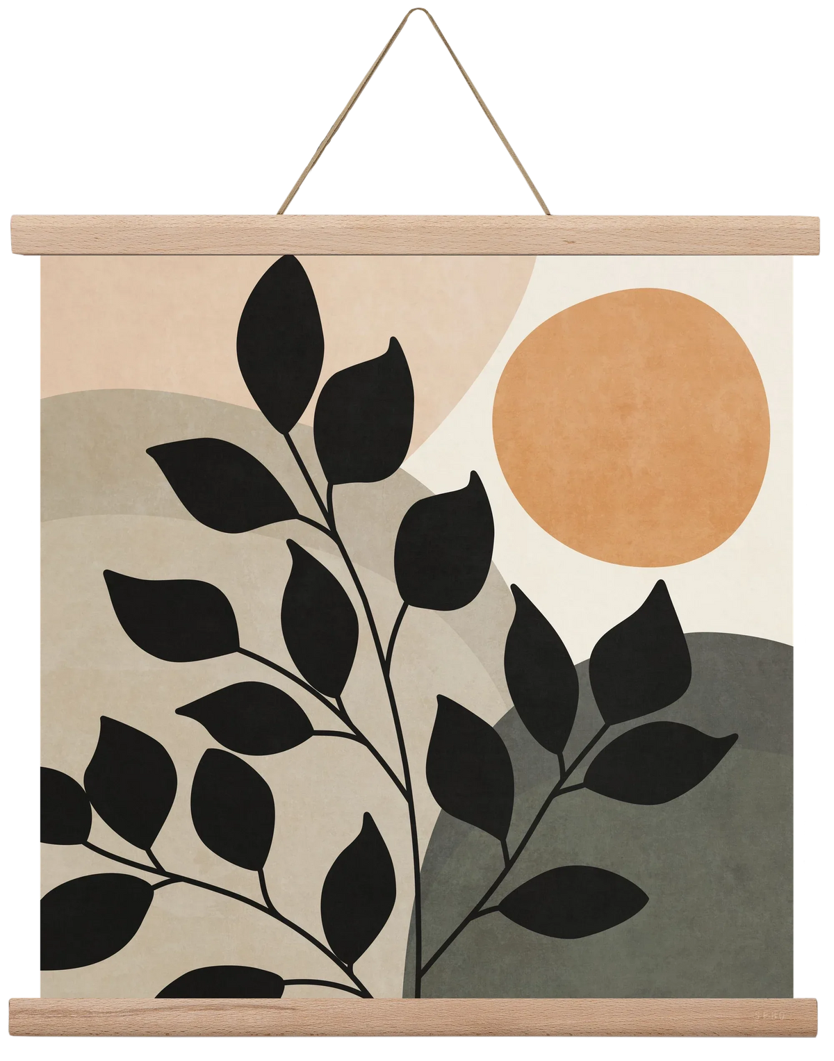 ABSTRACT TROPICAL ART - SUN AND LEAVES 01 - artbridge