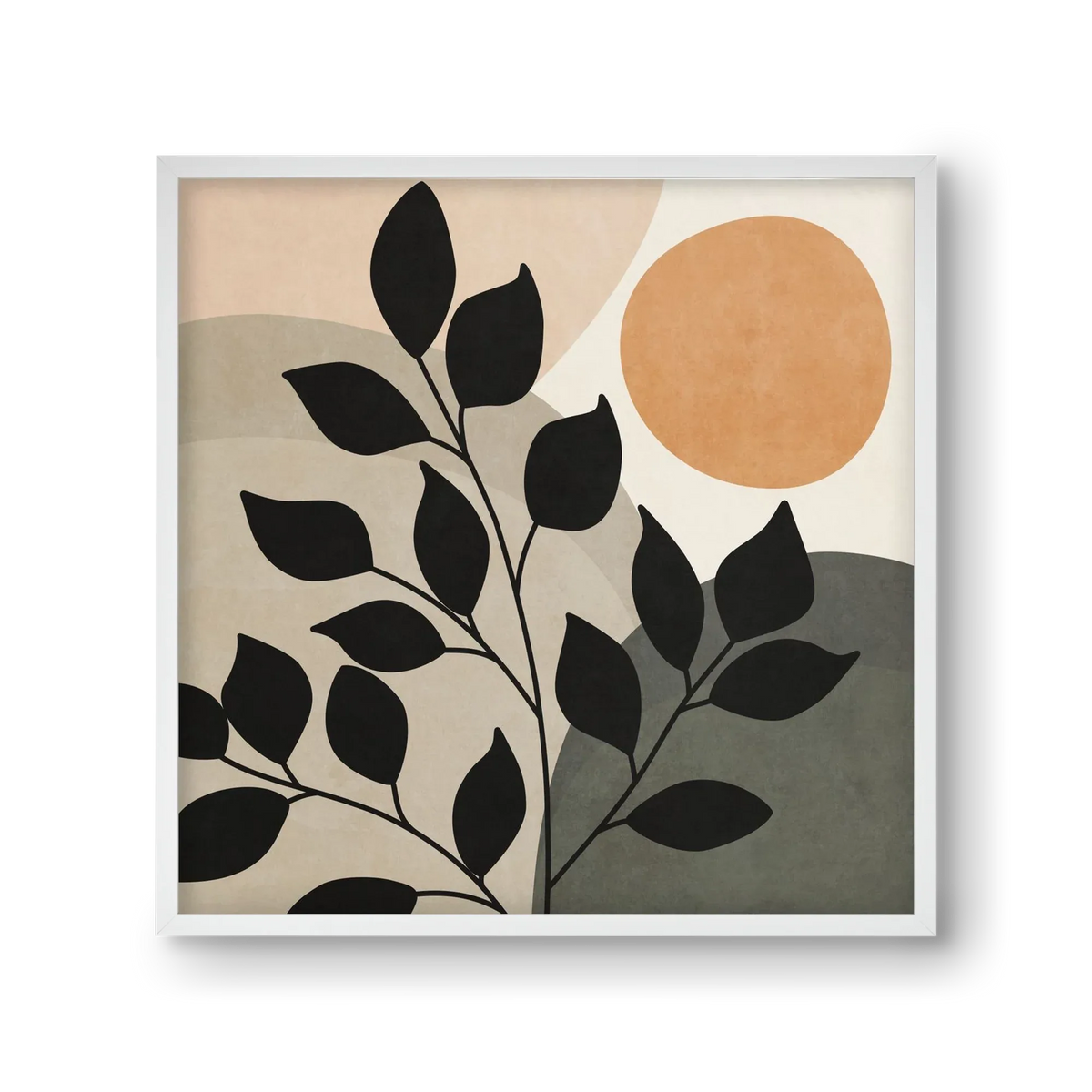 ABSTRACT TROPICAL ART - SUN AND LEAVES 01 - artbridge