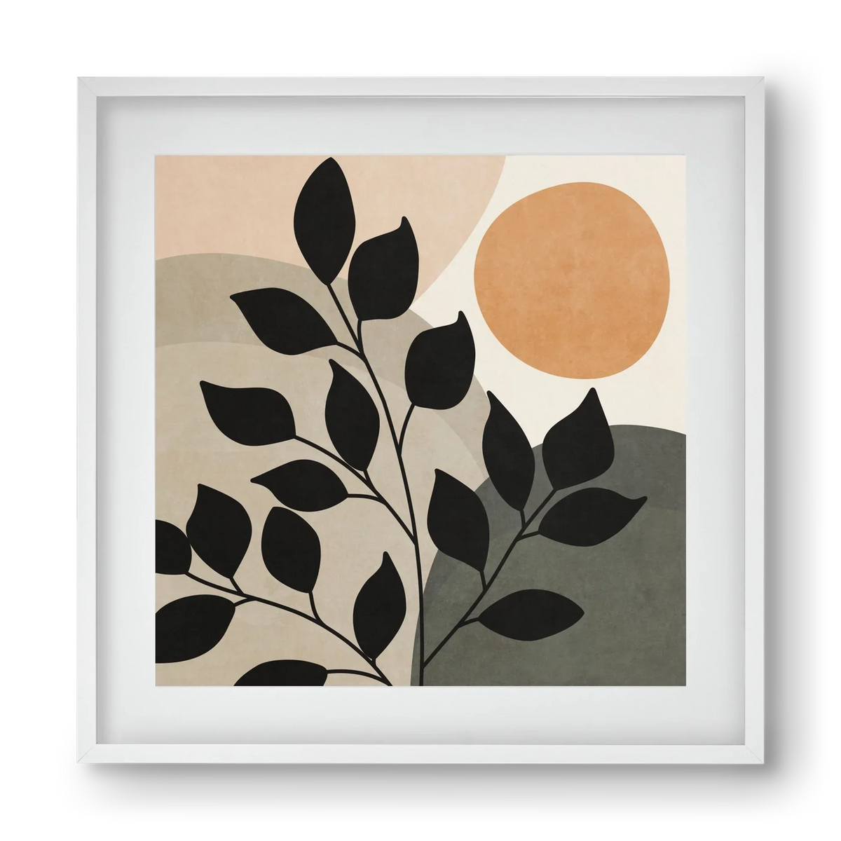 ABSTRACT TROPICAL ART - SUN AND LEAVES 01 - artbridge