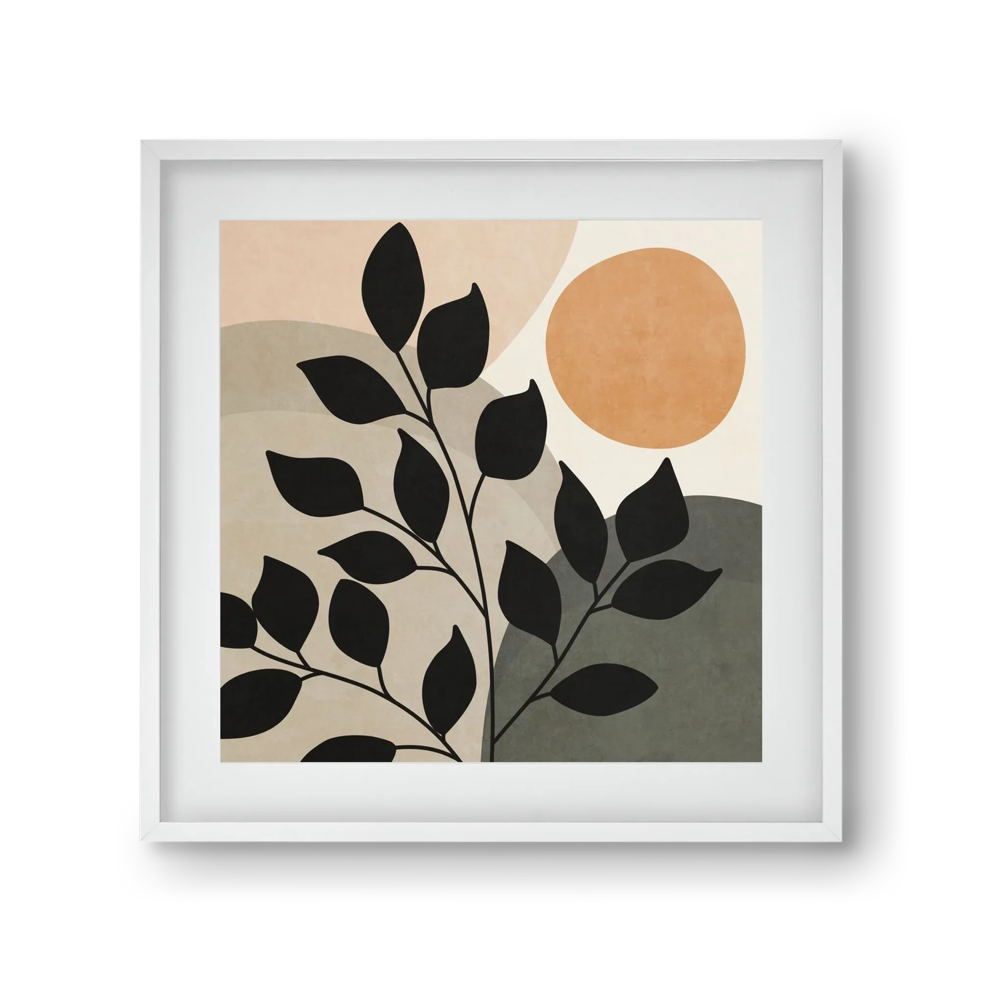 ABSTRACT TROPICAL ART - SUN AND LEAVES 01 - artbridge